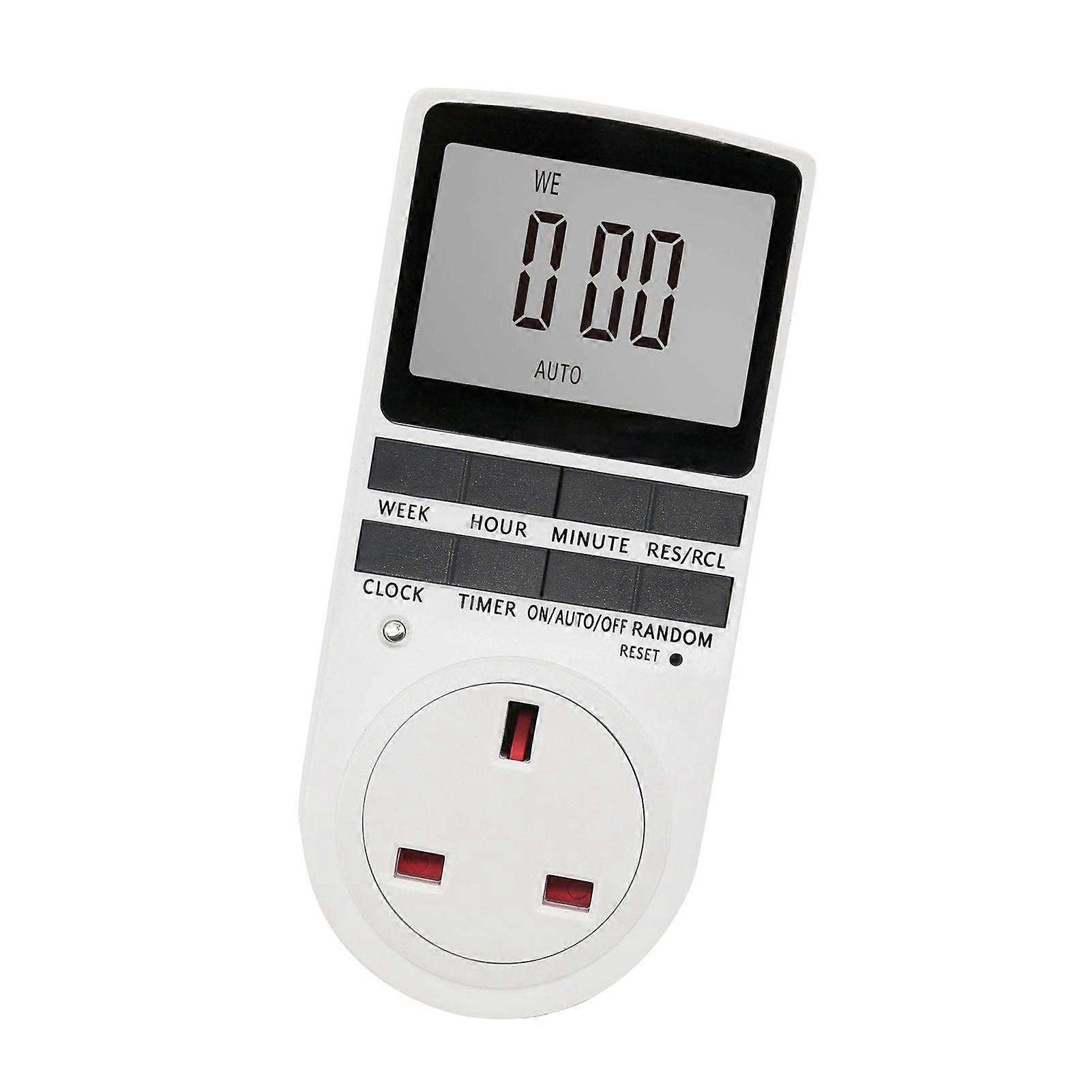 Digital Timer Switch Socket Digital Electronic Timer Switch LCD Display Plug-in Programmable Time Switch Energy Saving Intelligent Electronic Timing 
