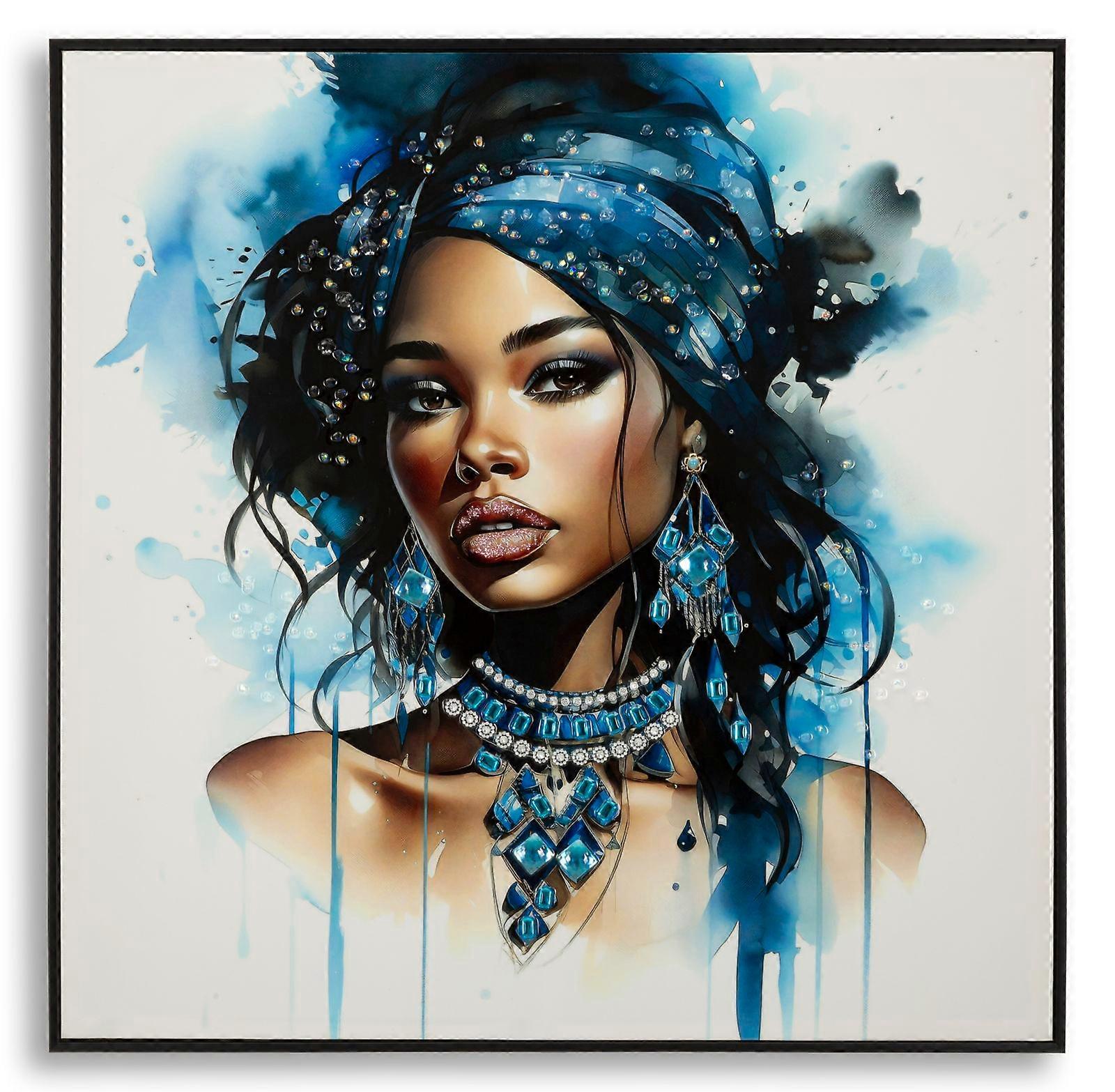 LAQUARED WALL PANTING WITH FRAME ALTEA -B-  CM 82X4X82