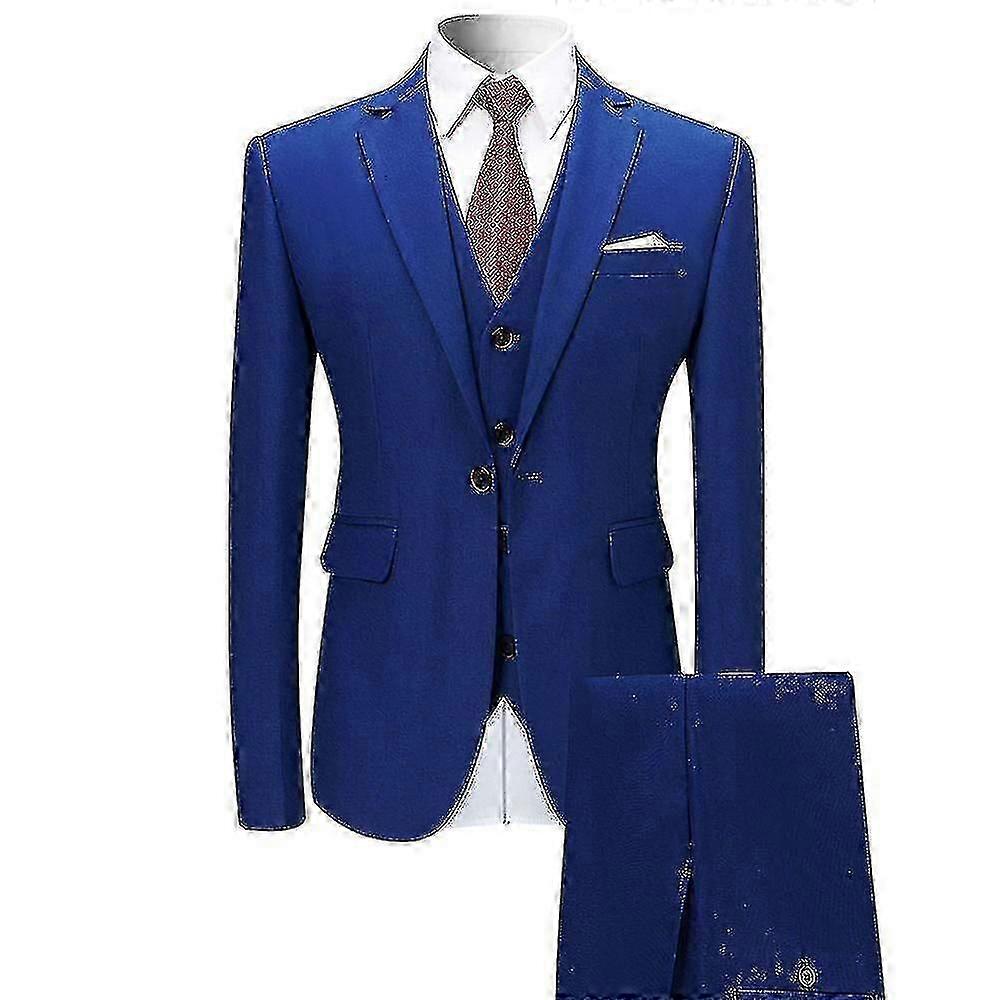 Mens Suits 3-pieces Suits Slim Four Seasons Suit Jacket&pants&vest 12 Colors
