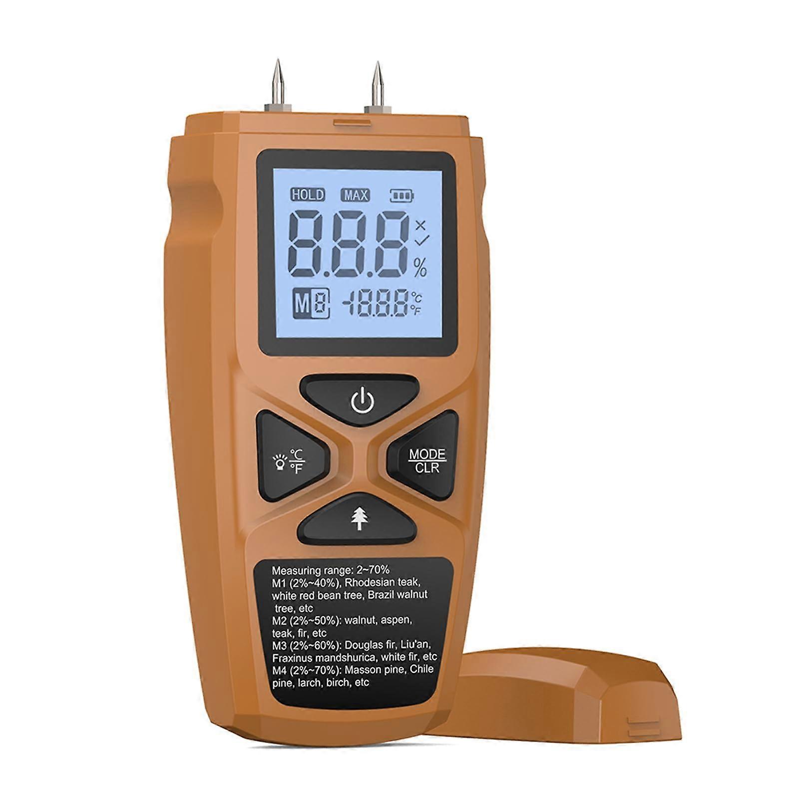 Compact Wood Moisture Detector Precision Wood Moisture Meter Multifunctional Tester for Various Applications Moisture Testing Tools Yellow