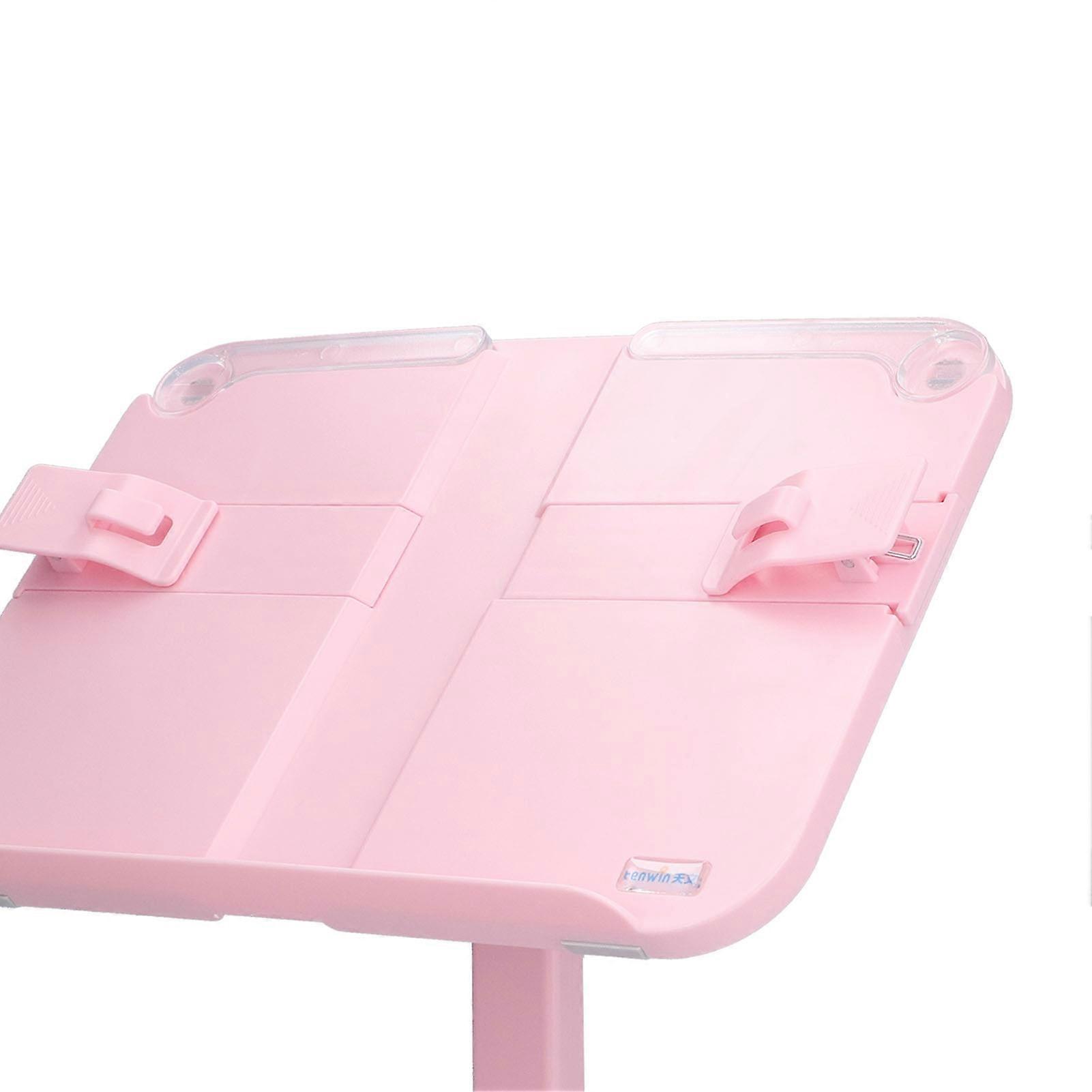 Lifting Reading Rack Adjustable Height Lightweight Portable Plastic Pink Book Stand for Kids Reading Painting