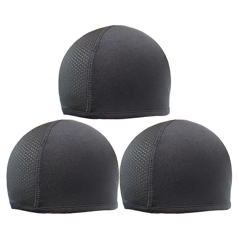 Cooling Skull Cap for Bicycle Use Black Liner Made of Polyester and Spandex Fits Most Heads