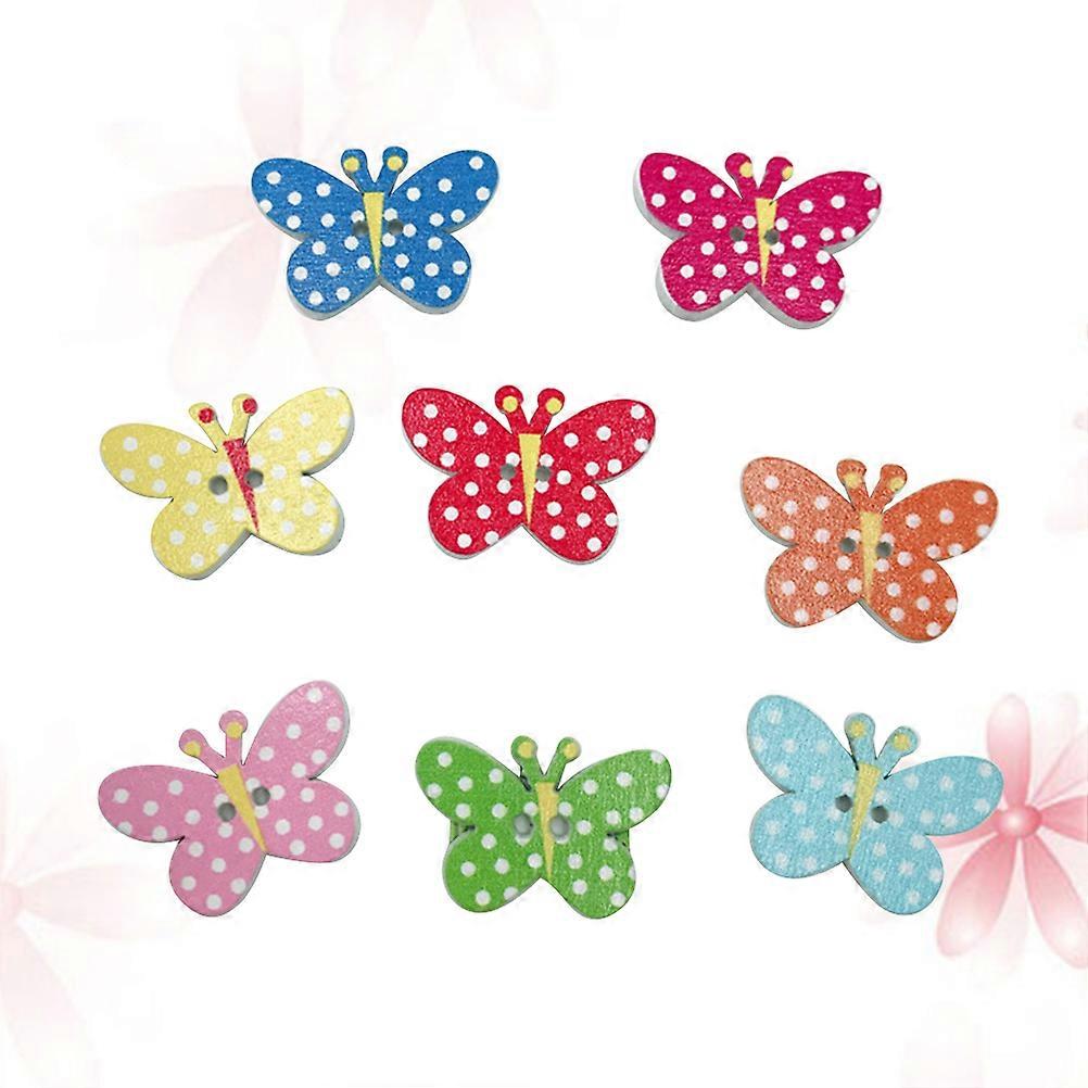 Mixed Colors Mini Buttons Diy Wooden Buttons Assorted Color Round Shape For Sewing Scrapbooking 50Pack