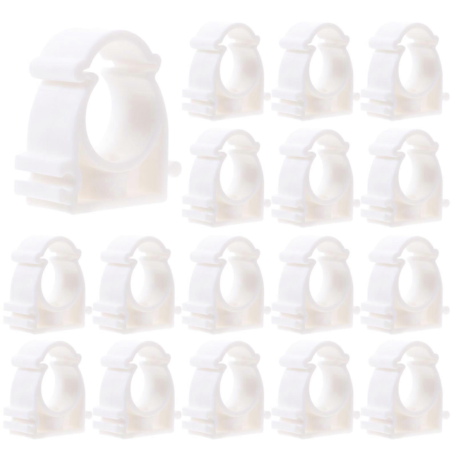 Hose Clamp Set U-Shaped Plastic Tube Holder for Conduits Durable Use 3.5X3.5CM White Heavy Duty 20Pcs