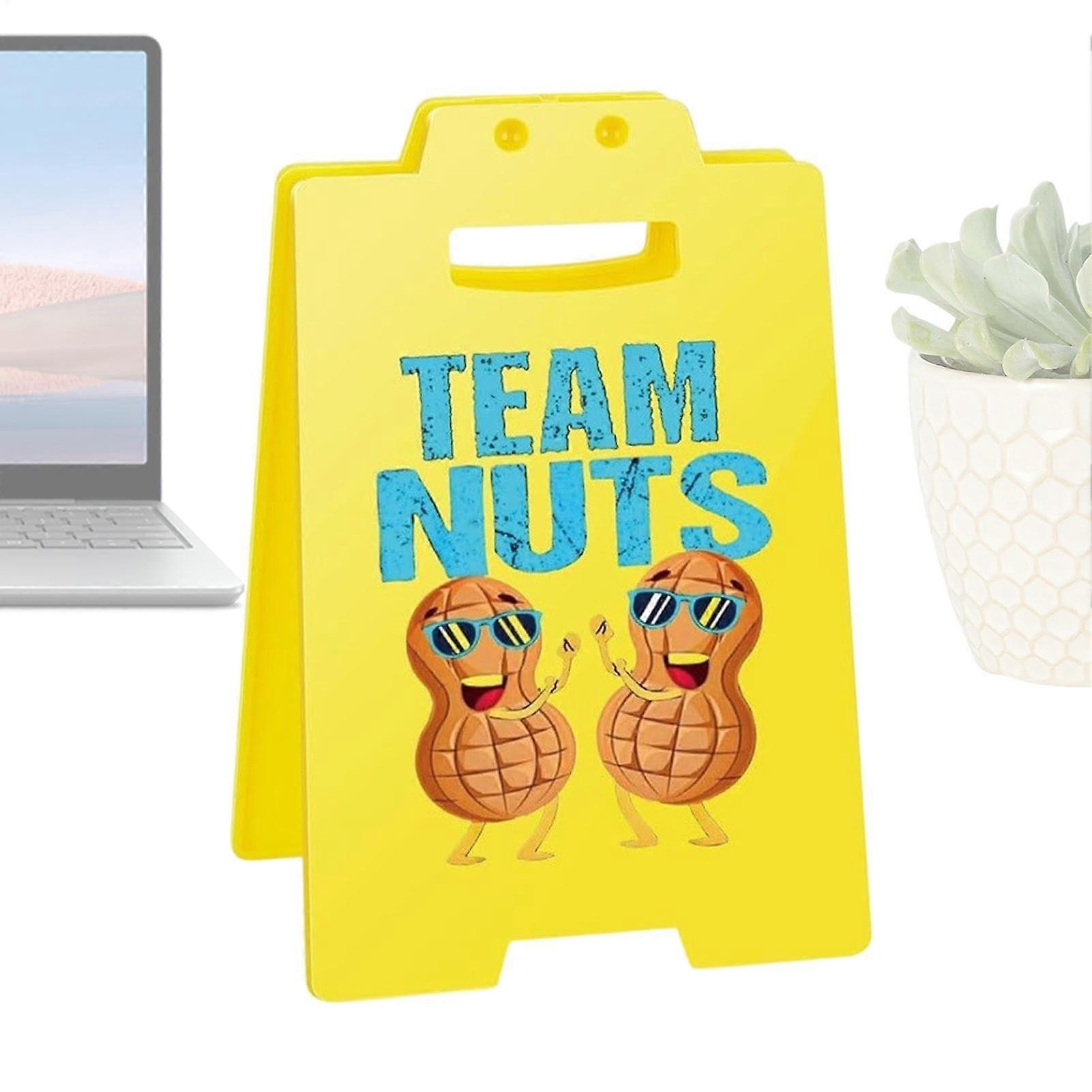 Funny Desk Warning Signs, Gag Desk Caution Decorations for Office Decor