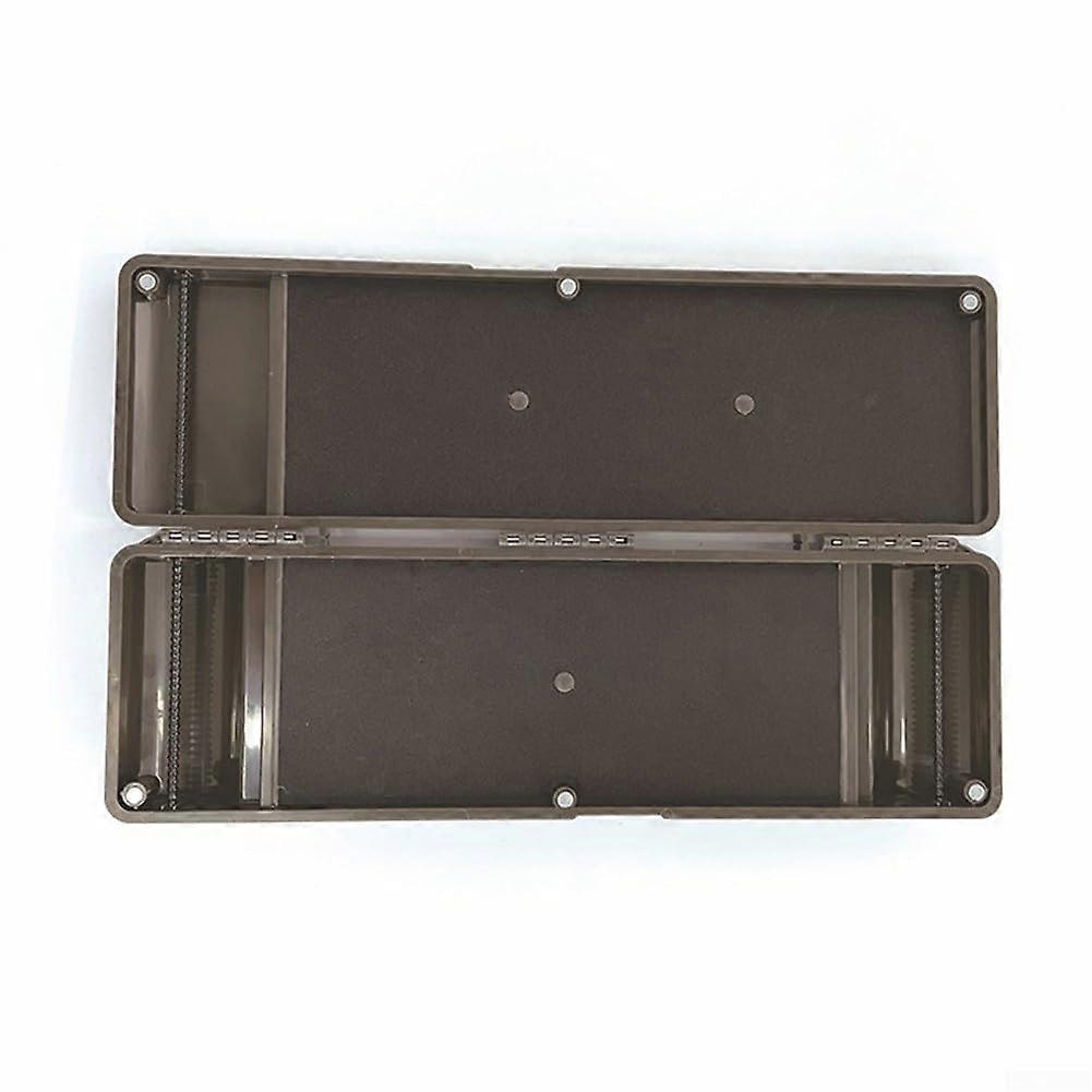Fishing Line Storage Box, Waterproof ABS Material, 10 Fixing Pins, Strong Magnet, Multi-Pocket Design, 20cm Ruler, Dark Army Green, 34.5x11.5cm
