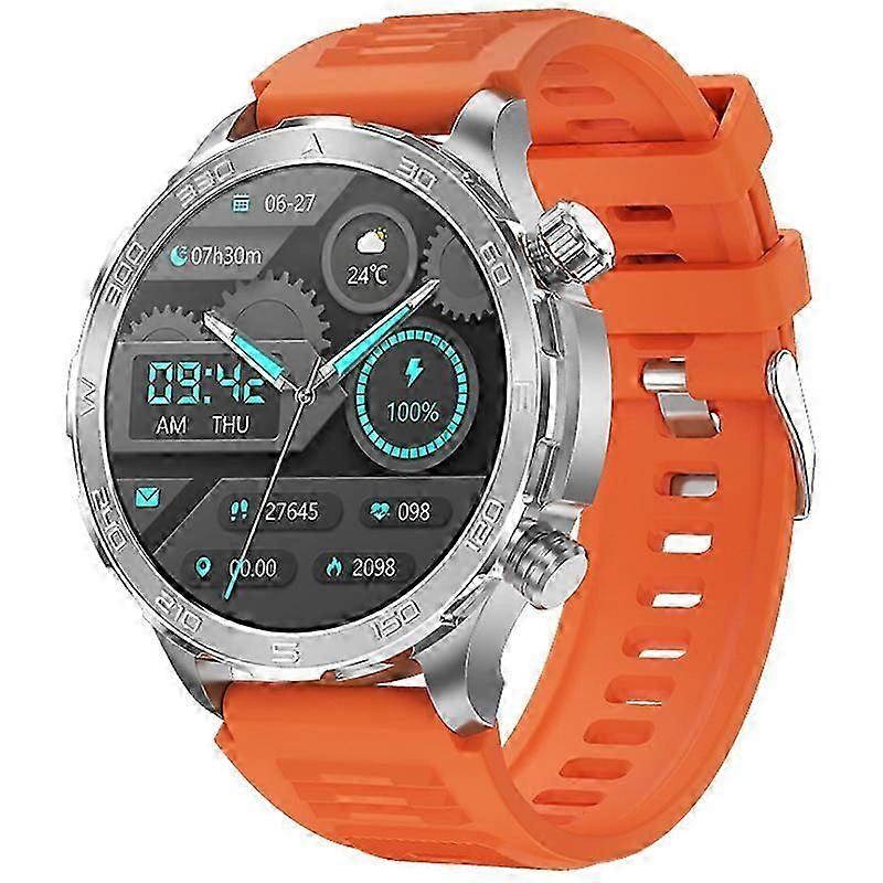 Smartwatch with Bluetooth Calling, Heart Rate, Blood Pressure, Blood Oxygen, Temperature Monitoring, and Multiple Sports Modes(Orange)