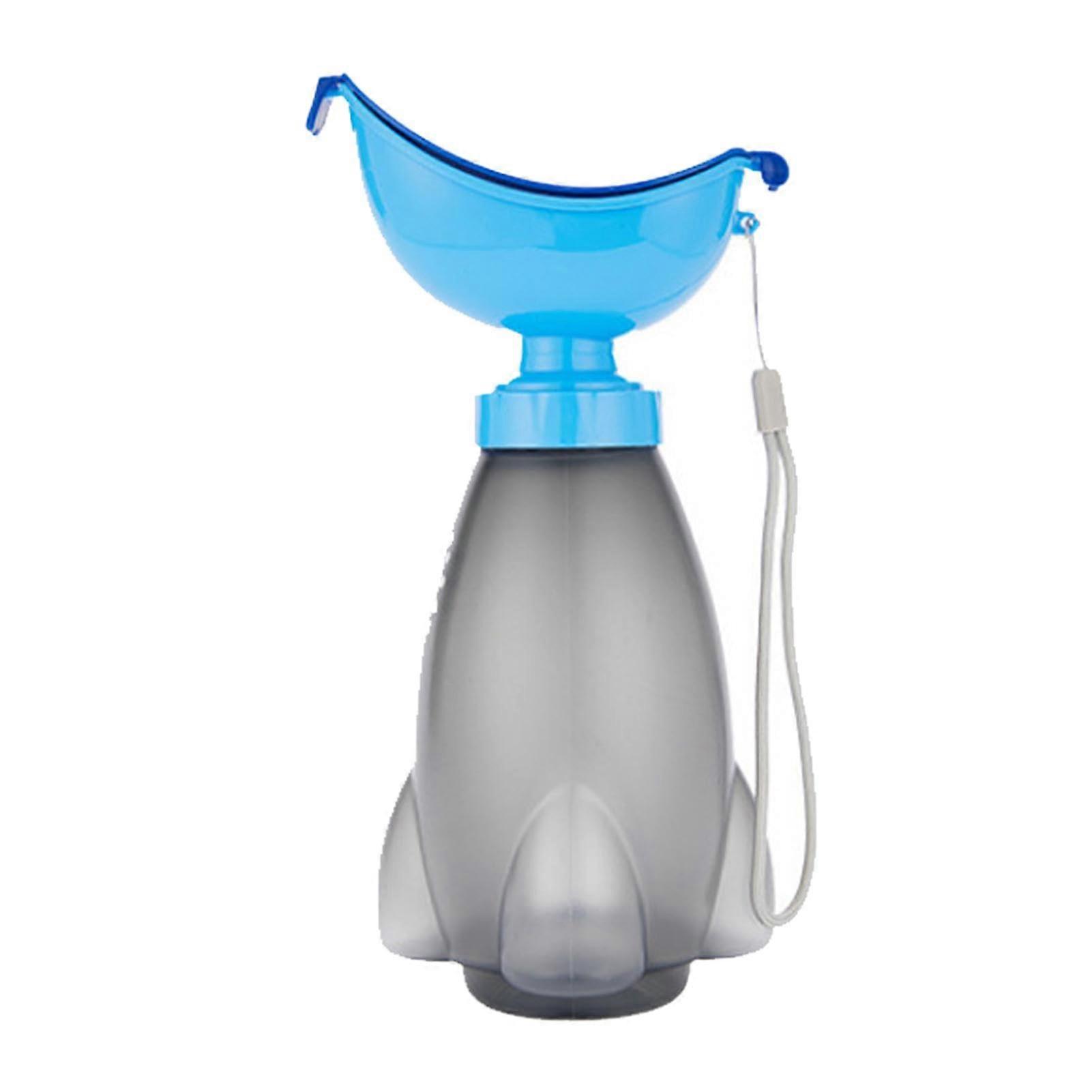 Portable Urine Container with Lid and Funnel for Travel (Blue)
