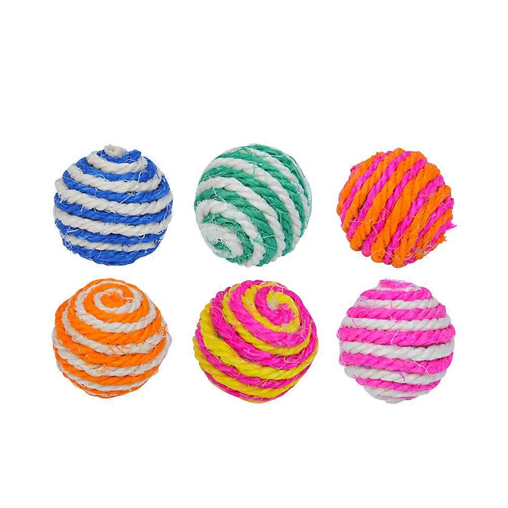 Sisal Cat Toy Sisal Hemp Ball Kitten Teaser Playing Chew Scratch Toys for Shop Entertainment Pet Cat 6Pack