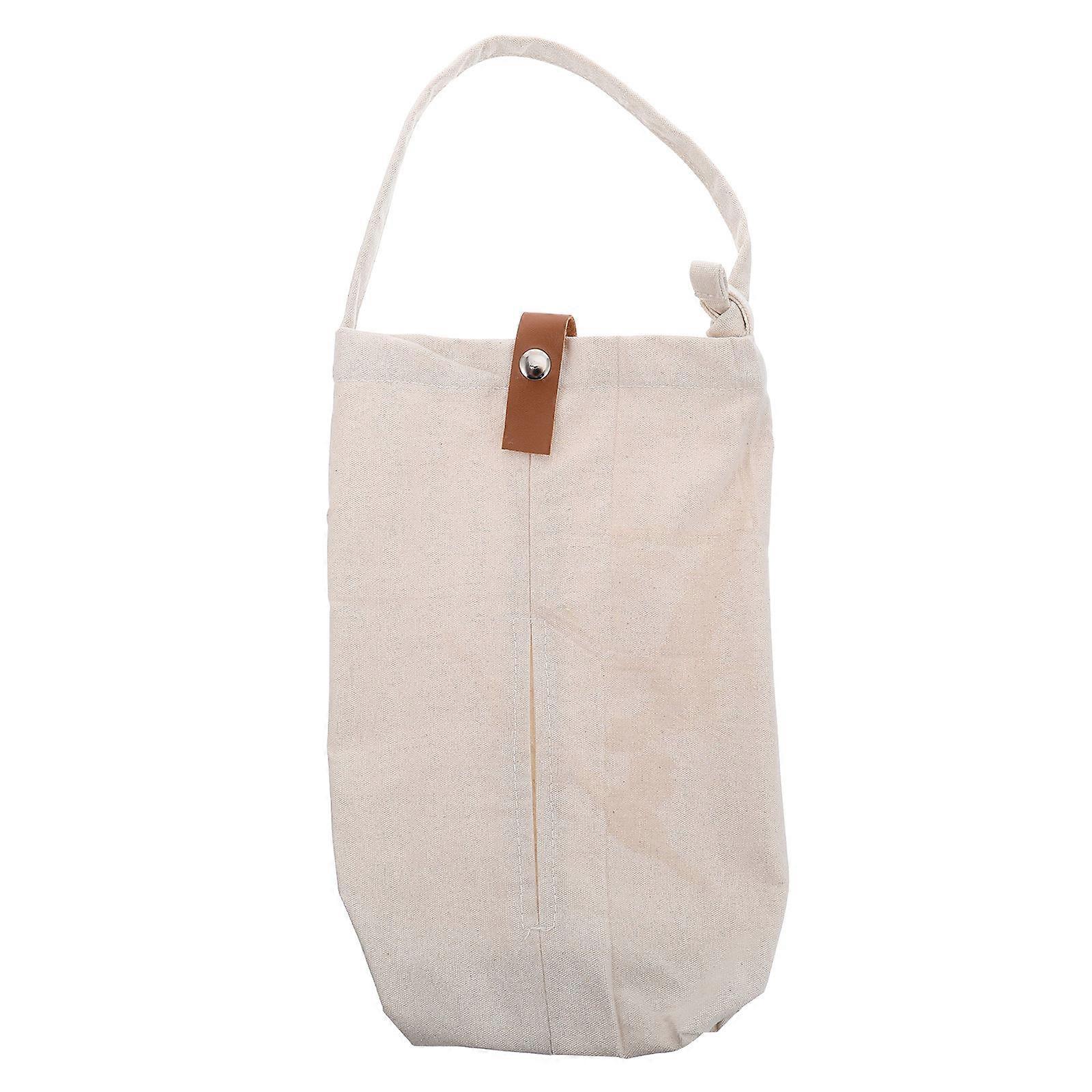Car Tissue Bag Canvas Holder for Storage Use 1Pcs Durable White