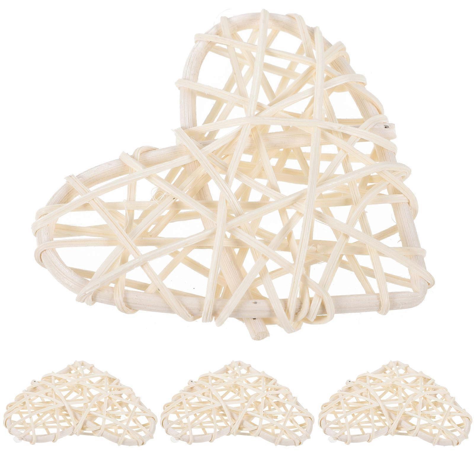 Heart Shaped Rattan Hanging Balls – DIY Home Decoration Vase Fillers with Hollowed Out Design for Valentine’s Day