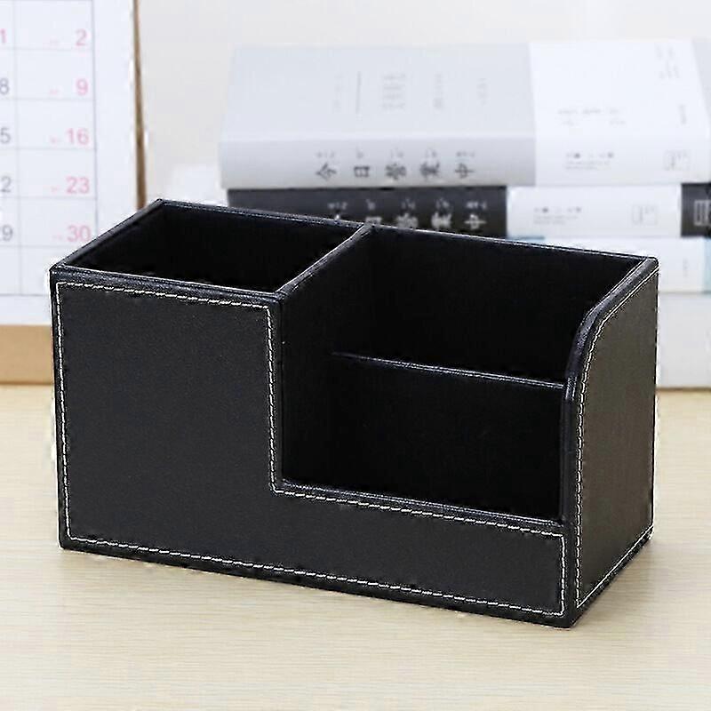 Leather stationery storage boxsmall black pen holder
