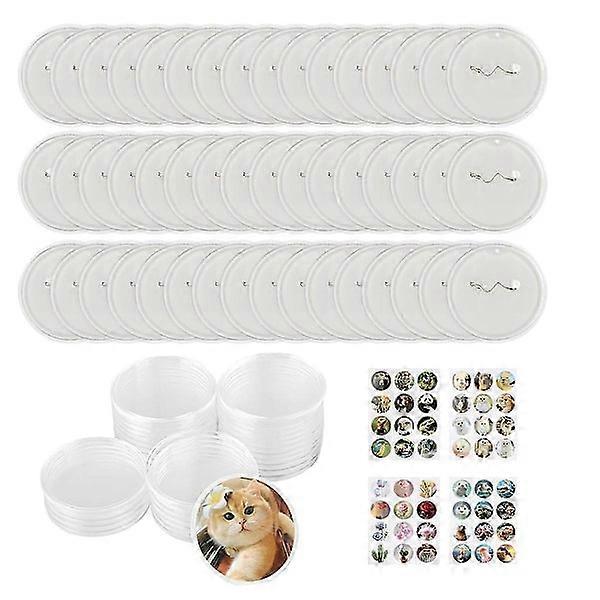 48-Pack 2-Inch Clear Button Pins Acryl Button Badge Making Machine DIY Kerst Craft Supplies