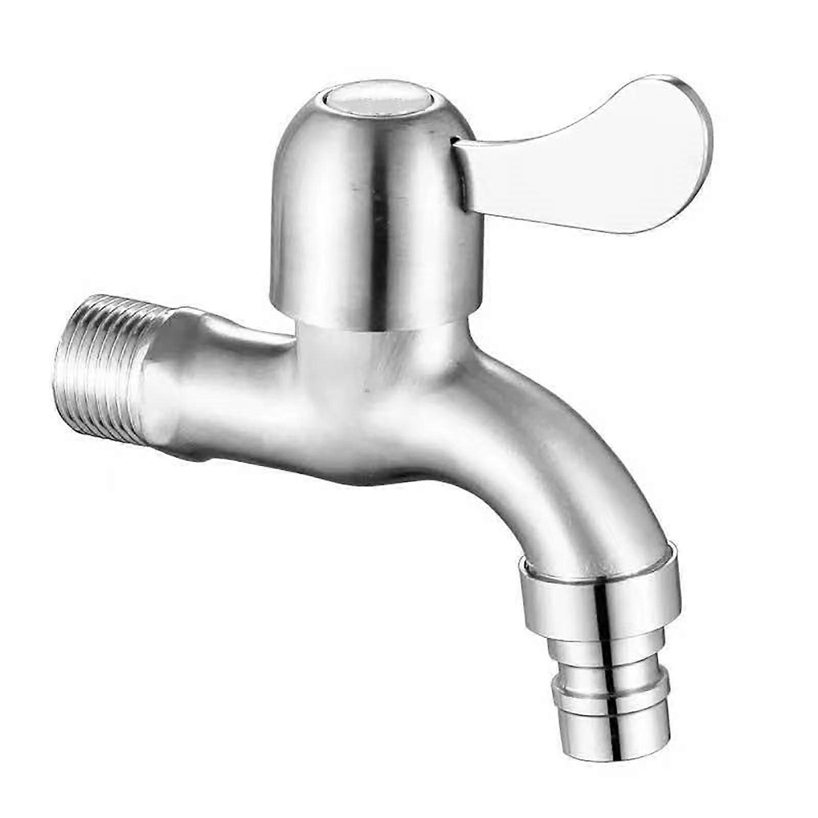 Garden Tap Brushed Stainless Steel Extended Quick Connect Tap for Washing Machine Mop Pool Use