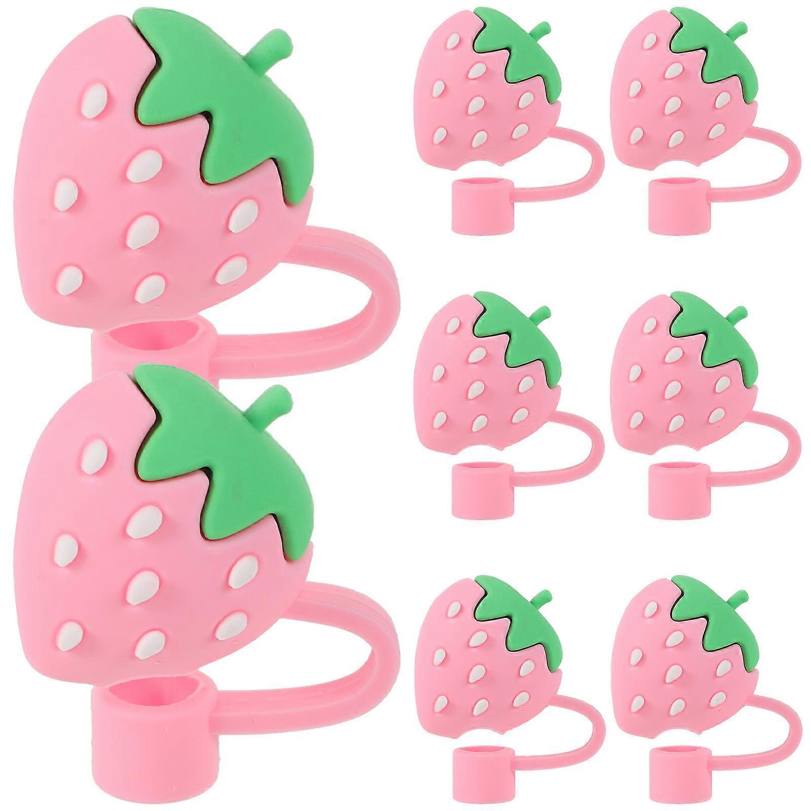 8Pcs Silicone Straw Covers Cute Cap Plugs for Drinking Straw Tips