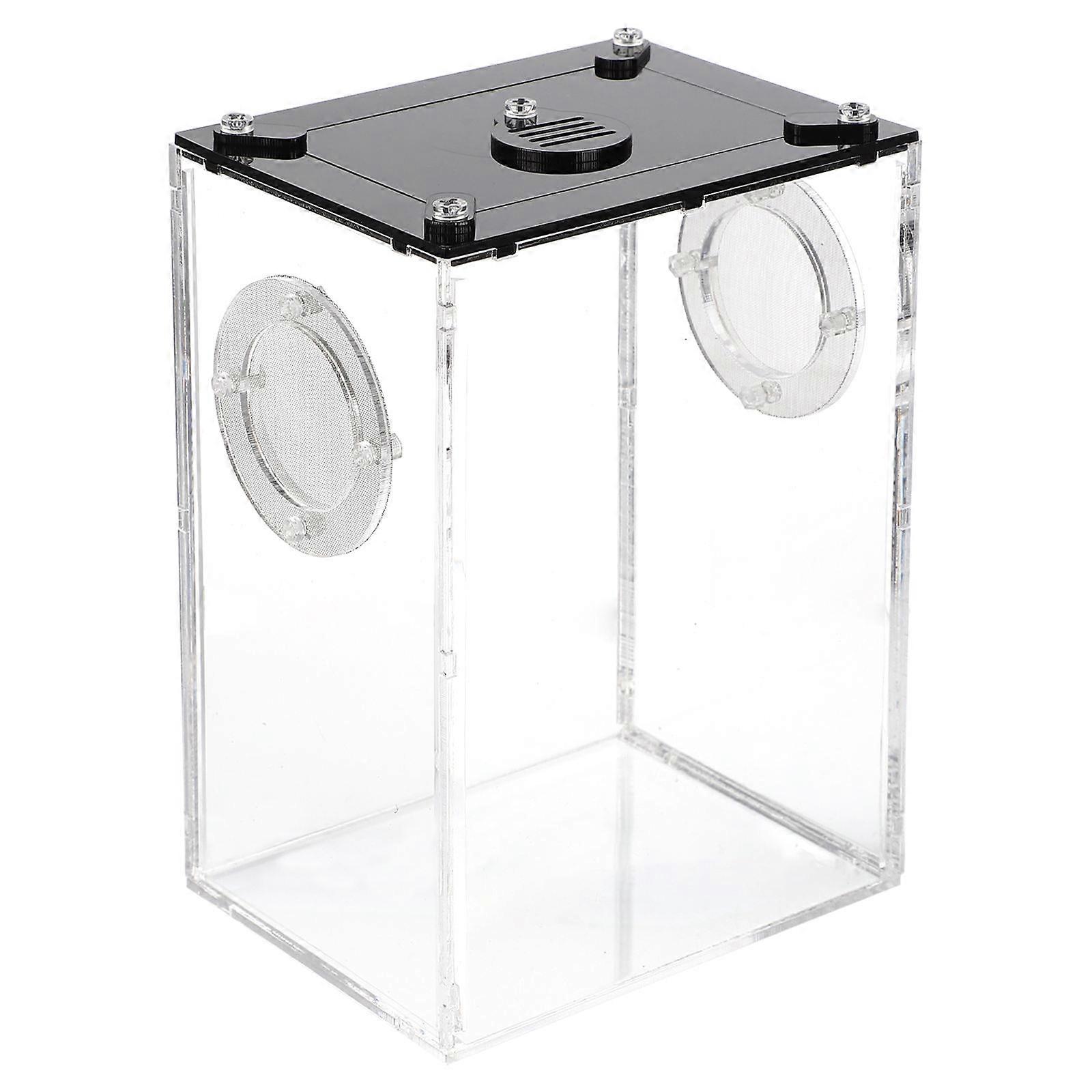 Acrylic Reptile Terrarium Box for Spiders, Lizards, Snakes, Crickets, Snails, and Hermit Crabs – Ideal Enclosure for Reptile and Insect Breeding and