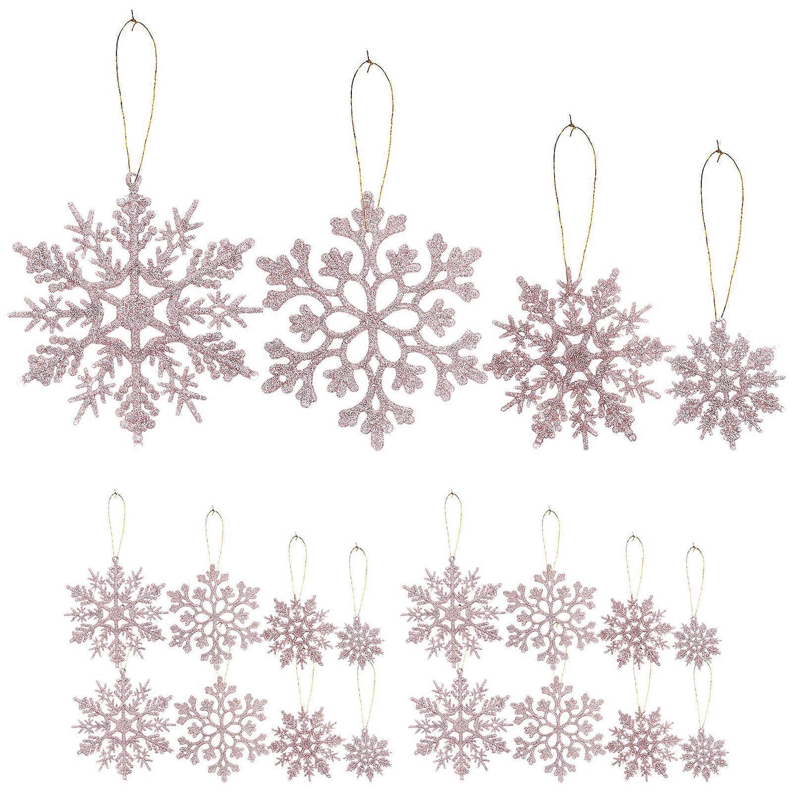 Hanging Snowflake Decorations 36Pcs Plastic Snowflakes Excellent For Winter Celebrations And Home Decoration Usage