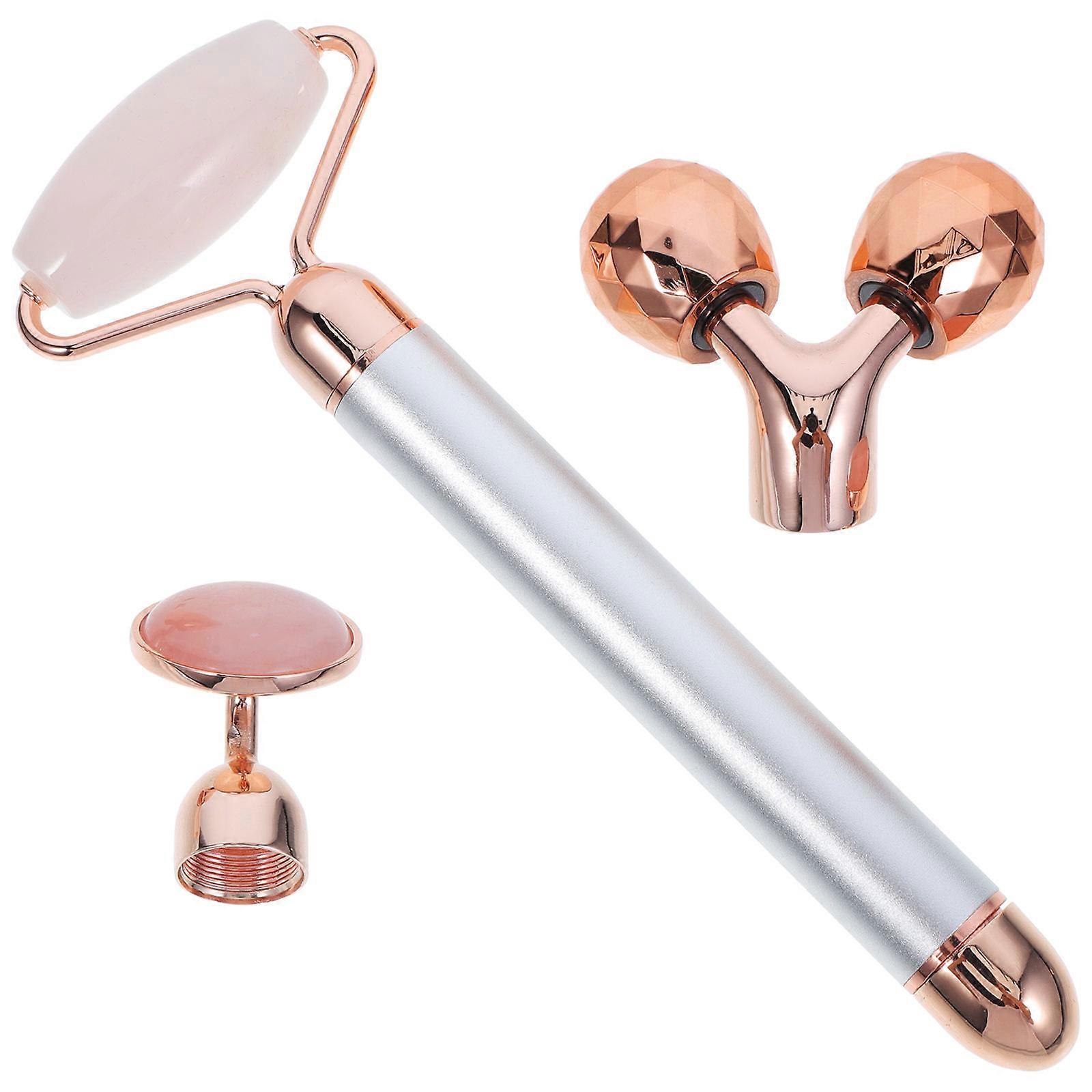 3-in-1 Facial Massager With Jade Roller For Women Facial Care 17x6cm Reduce Dark Circles 1 Set