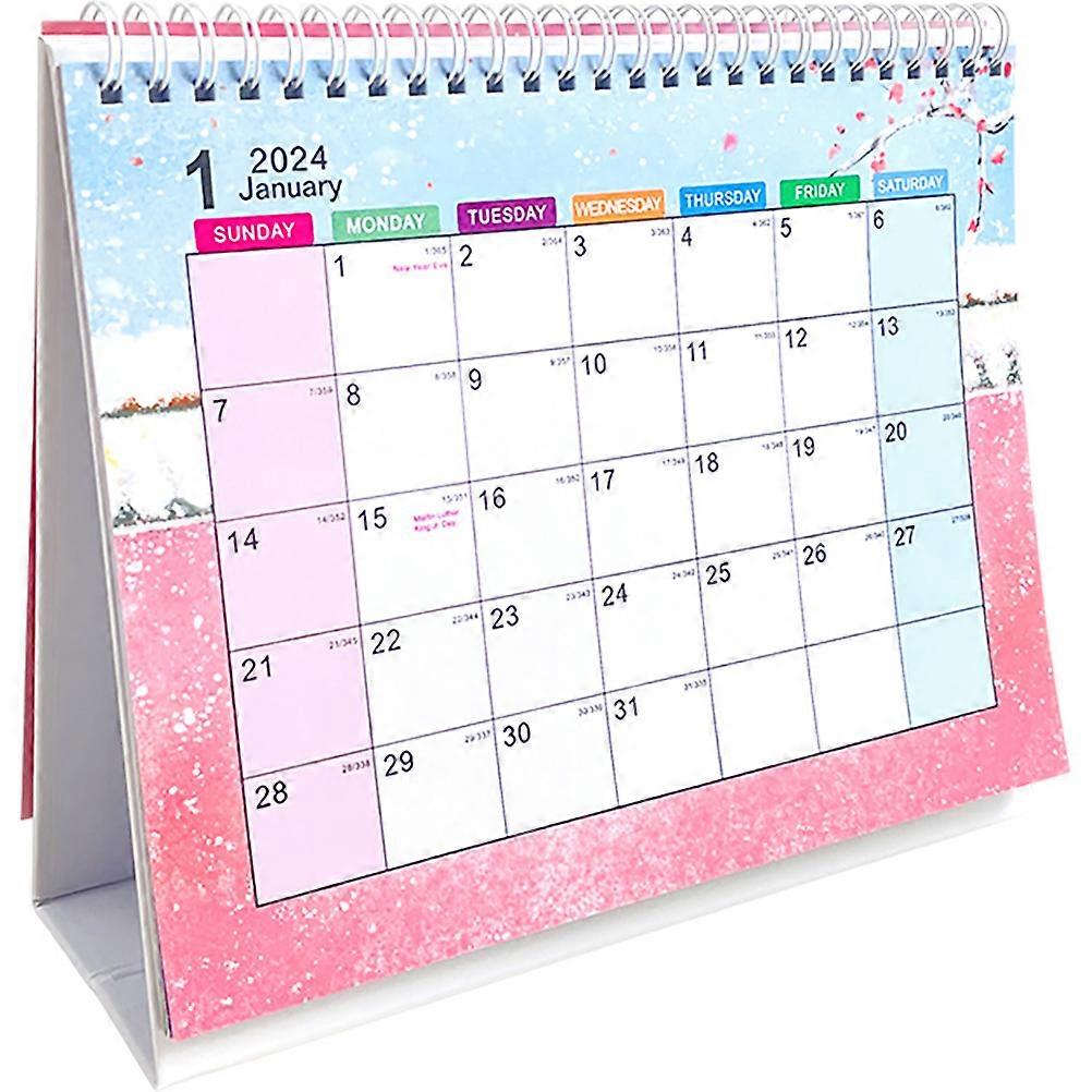 2024 Desk Calendar Desktop Calendar 2024-2025 Flipping Table Calendar Standing Flip Calendar Tabletop Calendar Decor Blank Calendar Ornament 2024