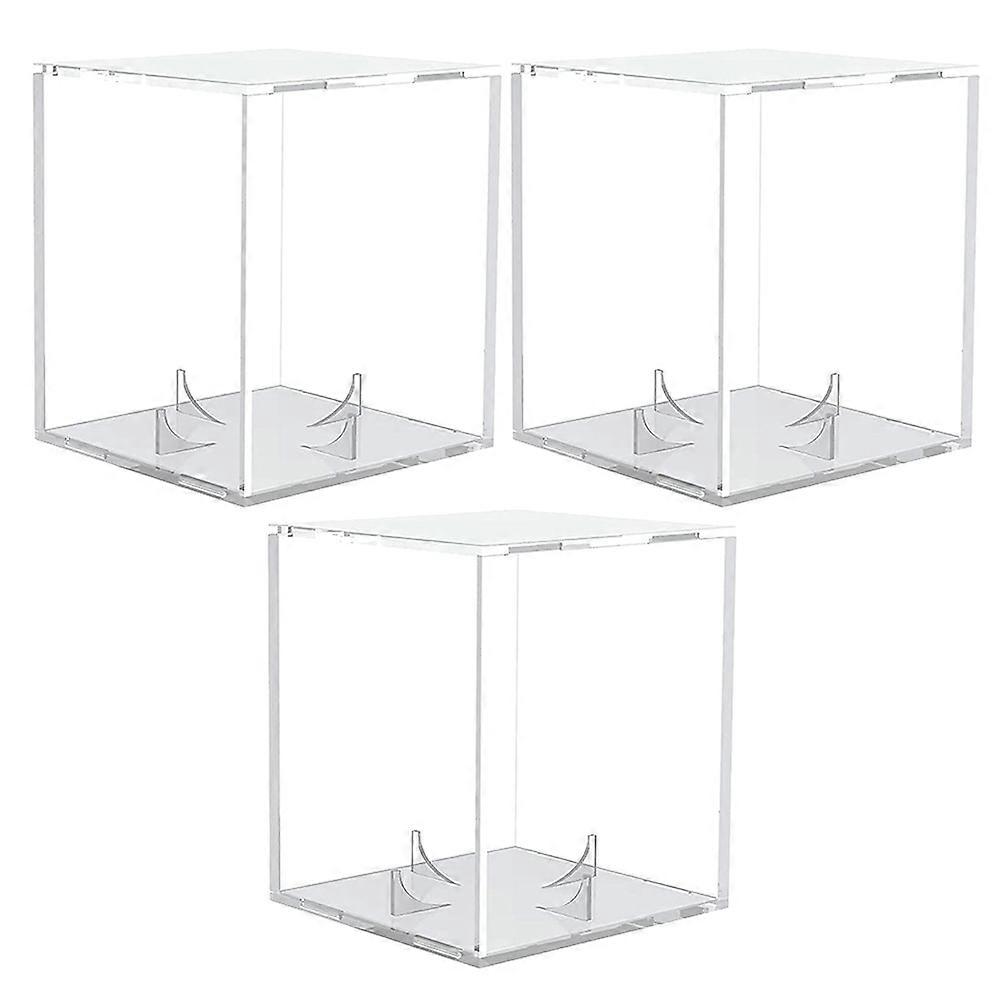 Small Clear Box For Baseball Display Protection And Memorabilia Showcase Spacesaving Design 3Pcs