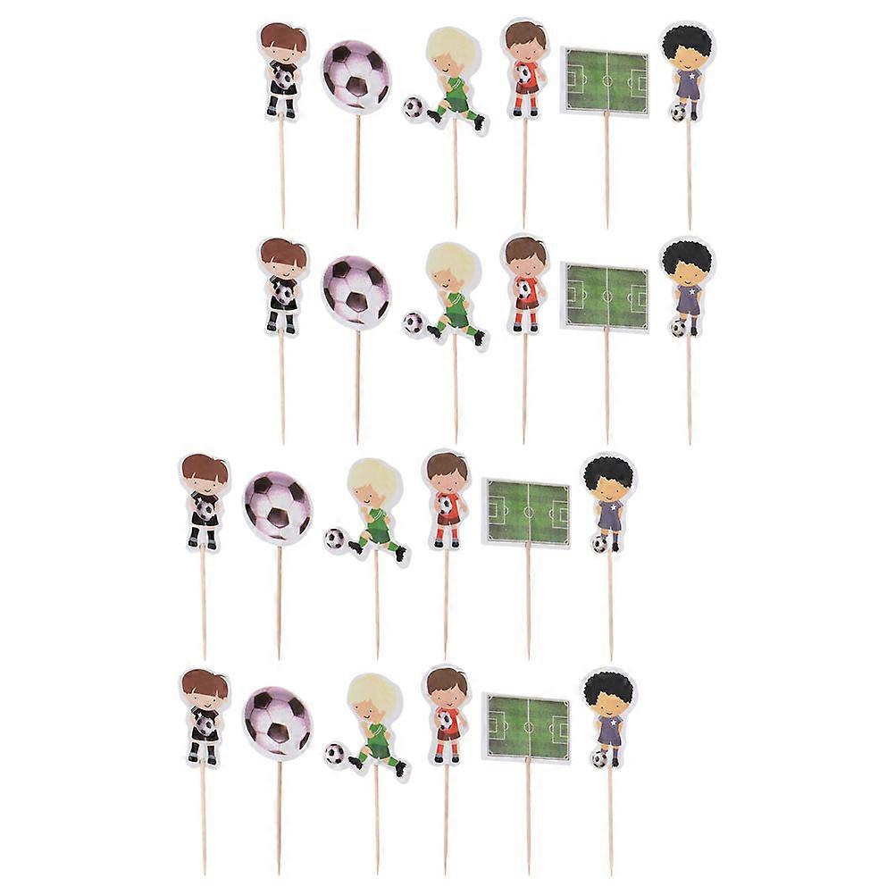Cupcake Picks for Cake Decor 24Pcs Sports Ball Theme