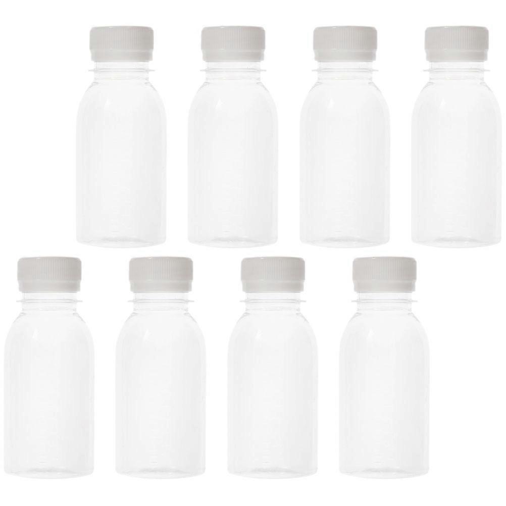 Reusable Clear Juice Bottles with Caps for Home Made of ABS Material 8 Pieces