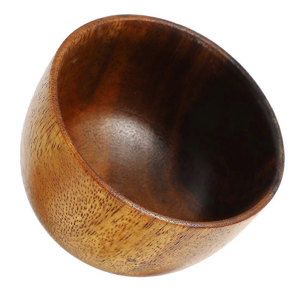 Wood Rice Serving Bowl Handcrafted Acacia Wood Ideal for Eating Food Use Coffee Color 7.5 Inches Diameter