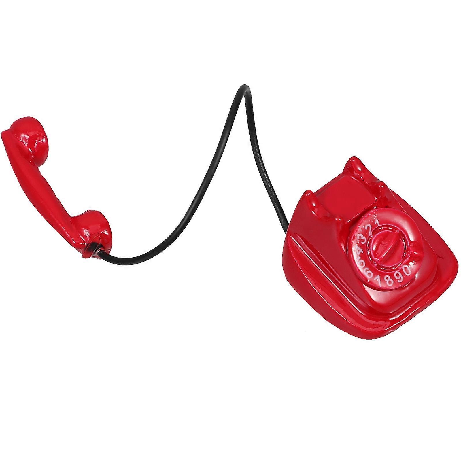 Dollhouse Telephone Miniature Vintage Phone Decoration For Kids Display And Collectors 1Set Rotary Phone Shape