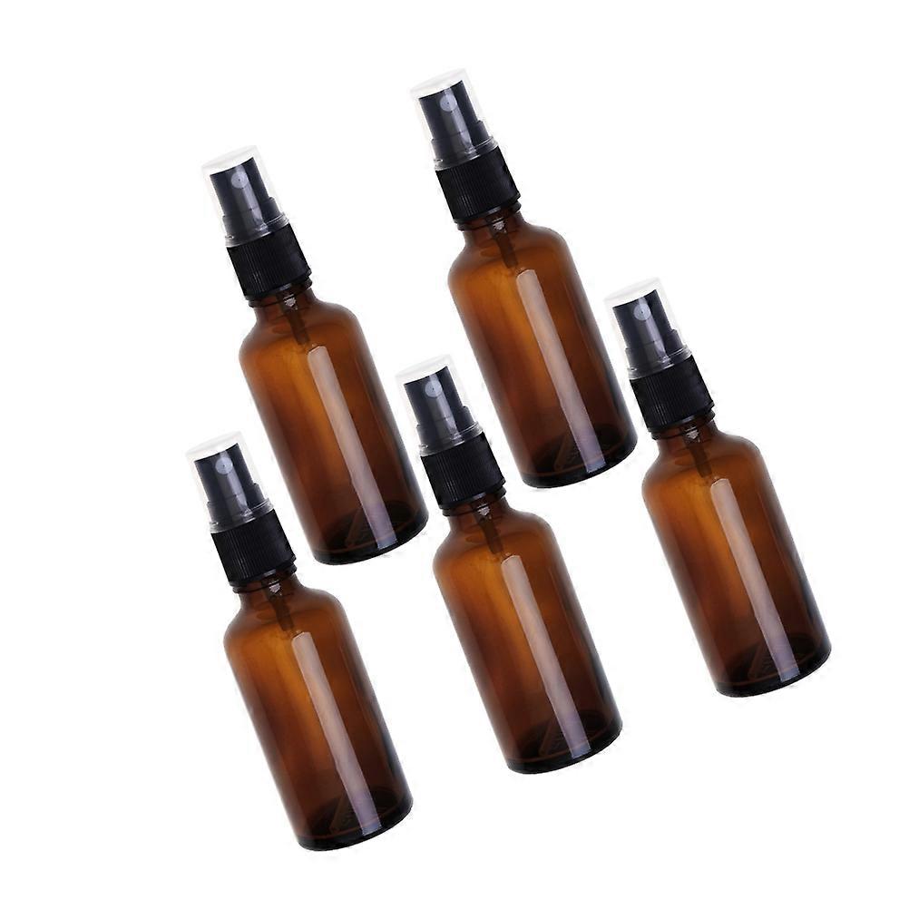 Travel Size Brown Empty Spray Bottle Set 50ml Portable Storage Container For Women 5Pcs Uniform Mist Spray