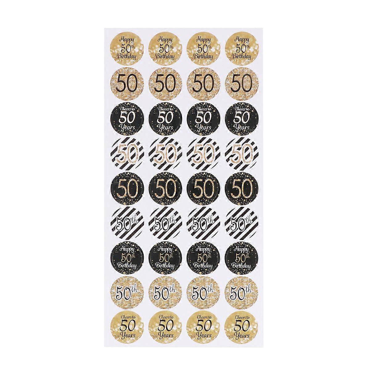 Creative 50th Birthday Sealing Stickers Self Adhesive Candy Bag Labels for Decoration Multi Color