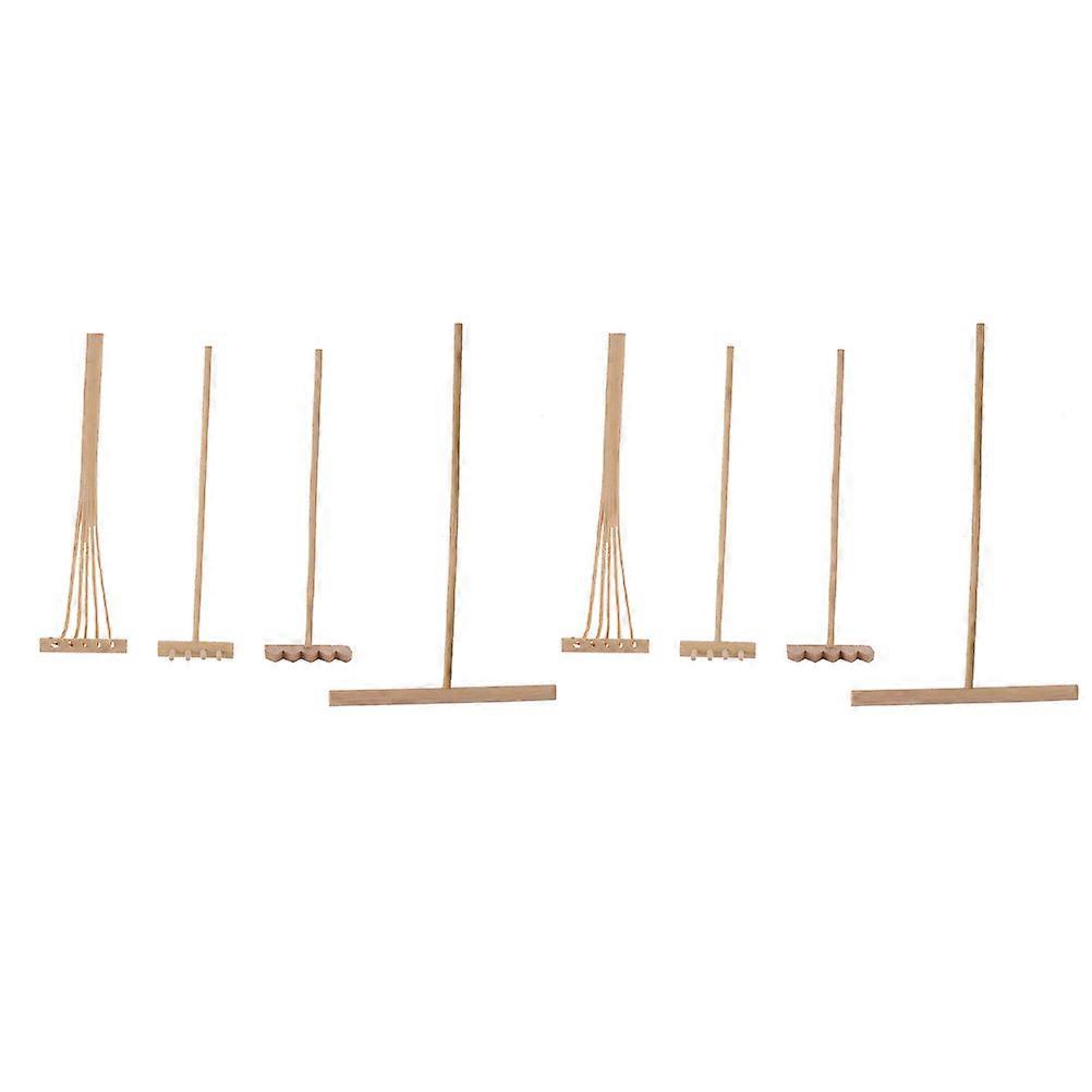 Mini Zen Garden Rake Tools for Decor Use Synthetic Material Light Yellow 8pcs
