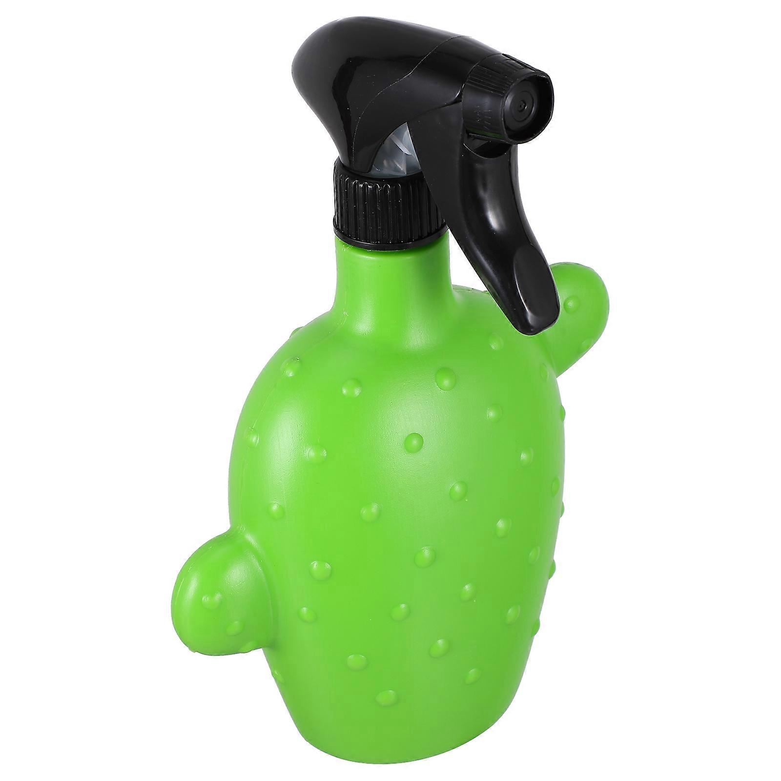 Cactus Shaped Watering Pot with Spray Bottle for Gardening Use Made of Plastic Green Color One Piece