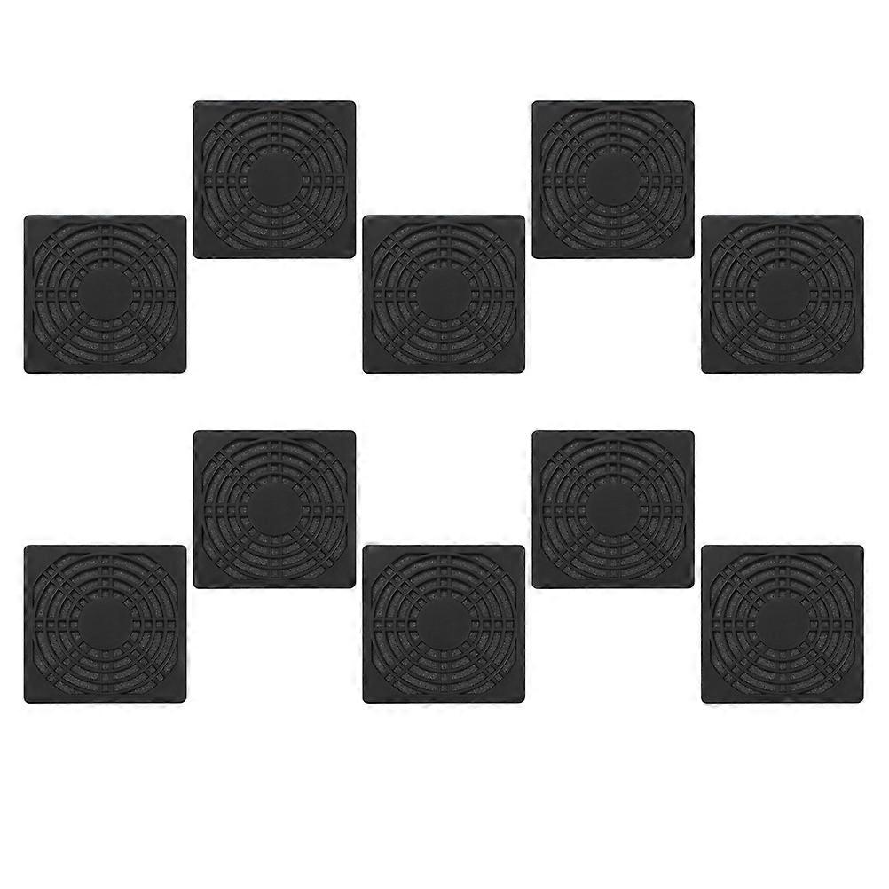 Computer Fan Filter Grills 10 Pcs Dustproof Mesh For PC Accessory Black Size 5X5X0.5Cm