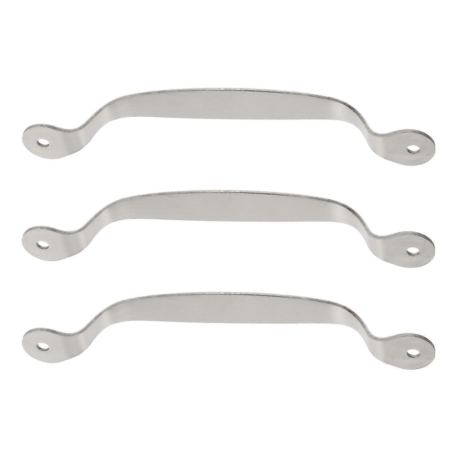 Streamlined Stainless Steel Board Handles 3Pcs Set Ideal For Kitchen Cutting Boards Providing Reliable Functionality