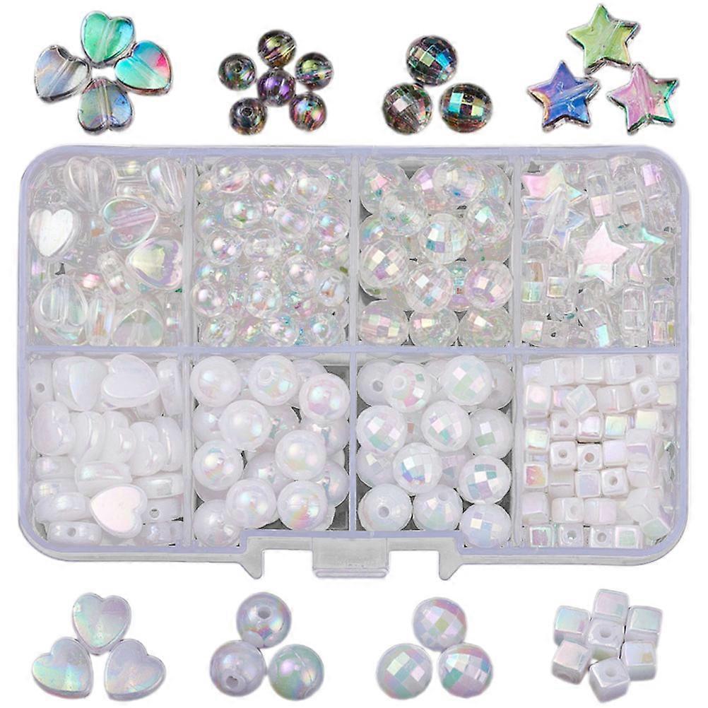 Acrylic Craft Beads 350Pcs Smooth Polished Surface For Bracelet Making DIY Enthusiasts Jewelry Accessories