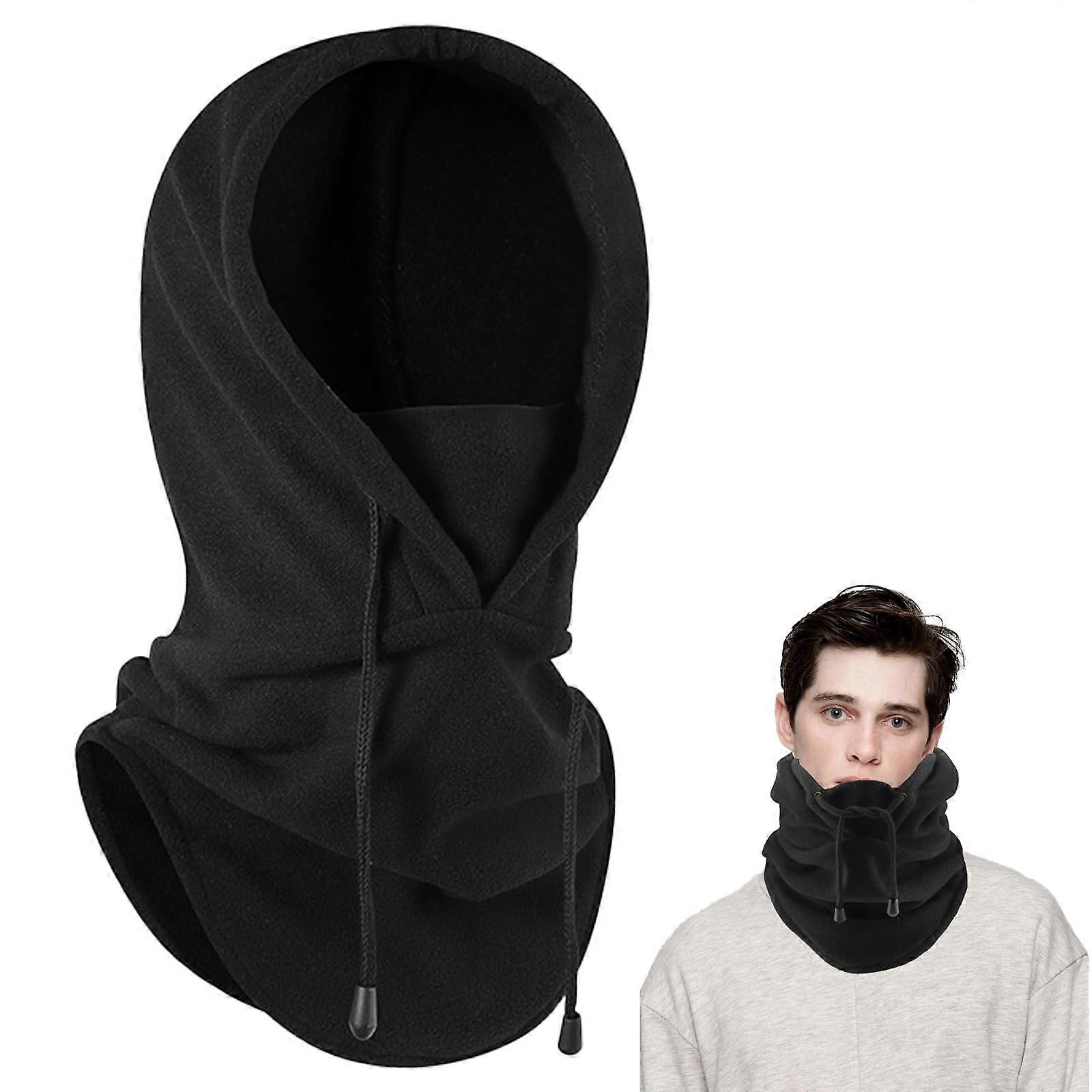 Windproof Balaclava Face Mask Thermal Fleece Face Mask Adjustable Unisex Winter Sports Outdoor Black, black