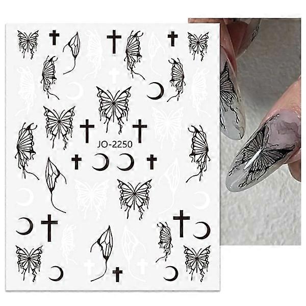 ホログラフィックバタフライネイルステッカー、ネイルアートネイルデコレーション