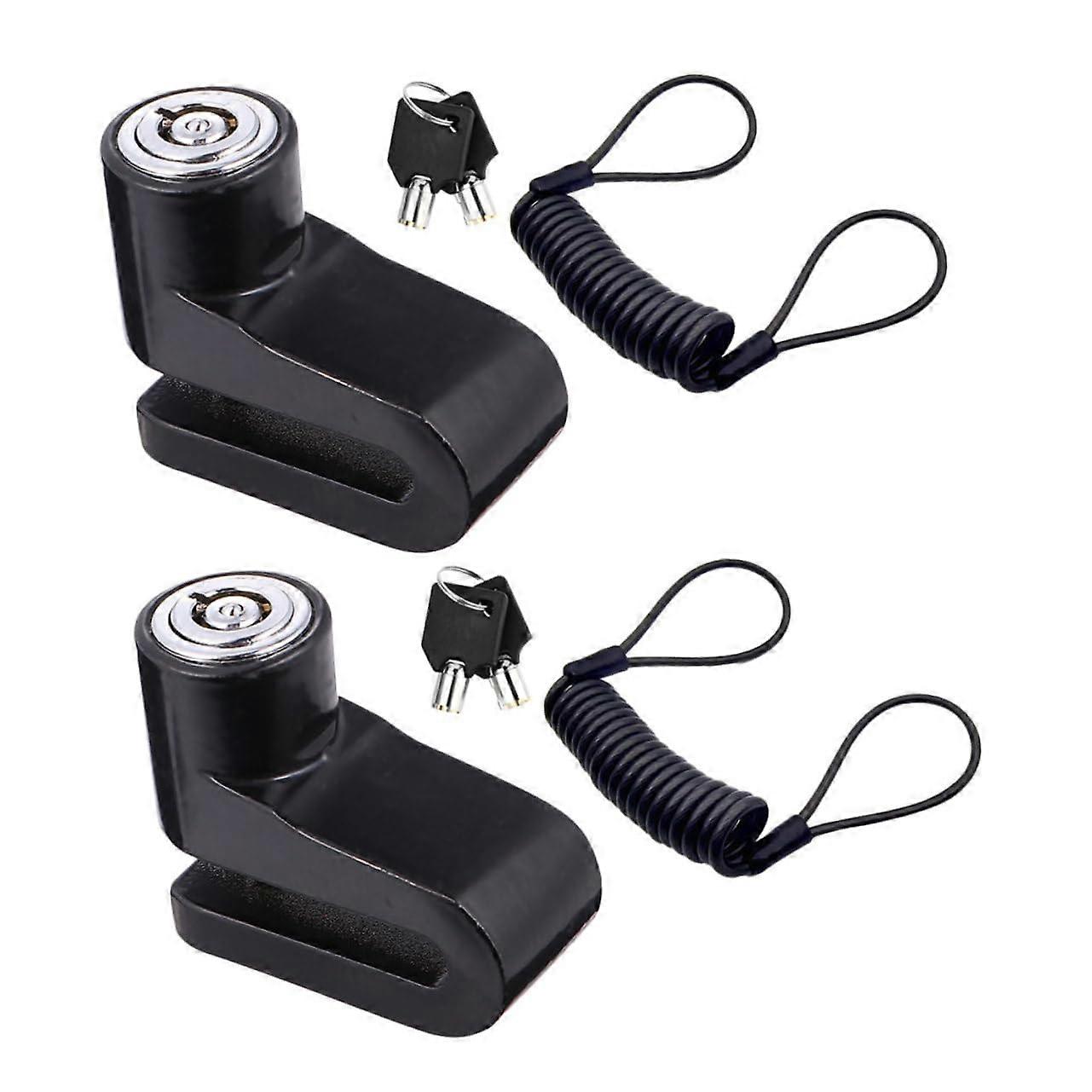 2 Pieces AntiTheft Steel Wire Lock Robust Disc Brakes Wheel Lock with Easy Release Mechanism Compatible with Bicycles Electric Scooters