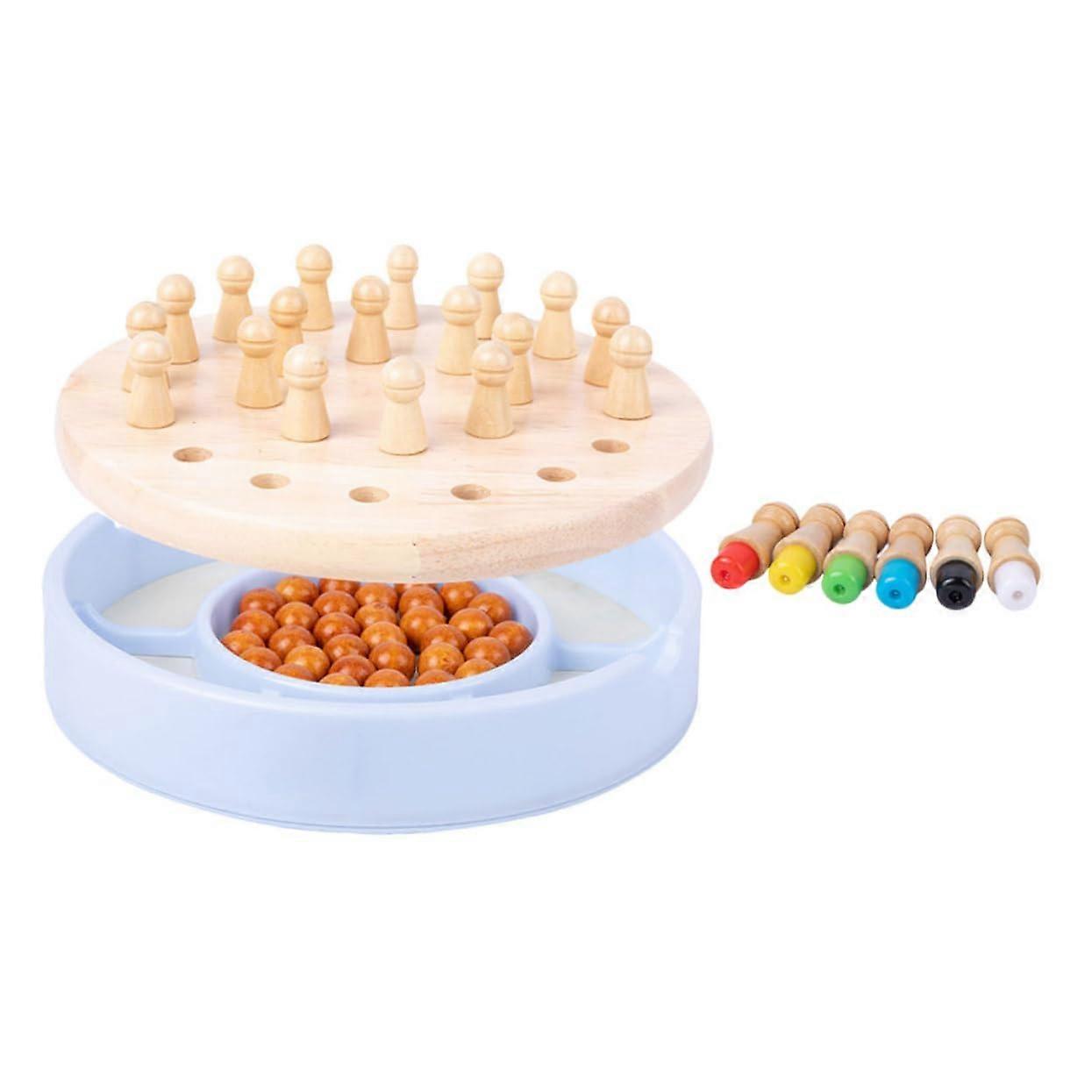 Educational Wooden Chess Game For Kids And Families Tabletop Chess Set With Storage Box Memory Training Toy