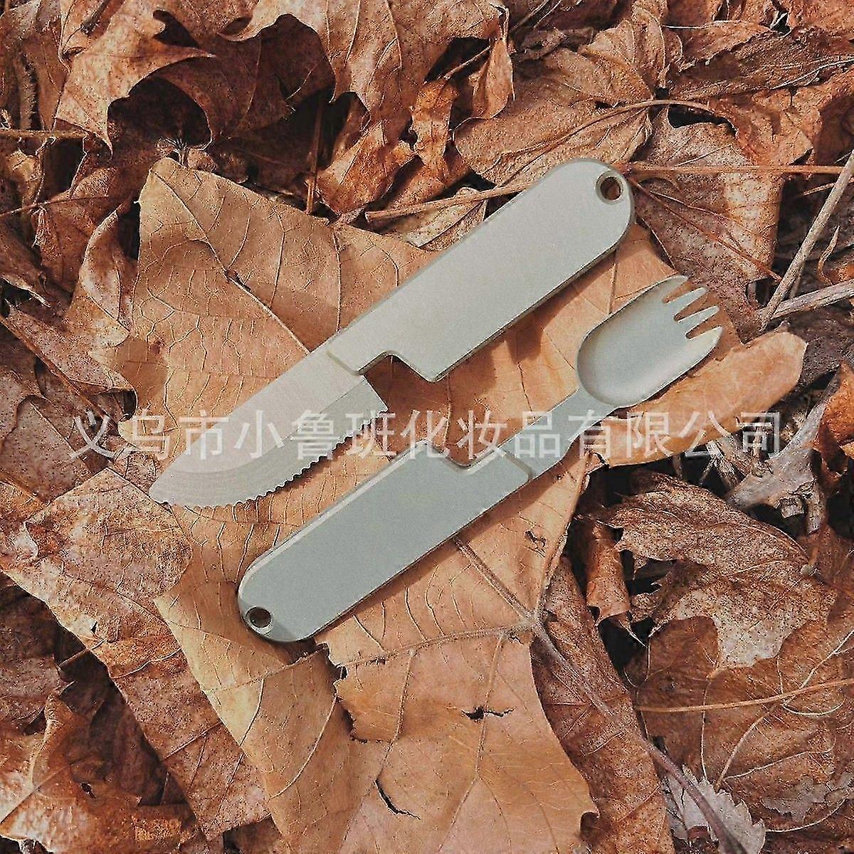 Two-in-one camping tableware, knives and forks2 In1Camping Eating Utensils Set2-Piece Integrated Camping Utensil Set
