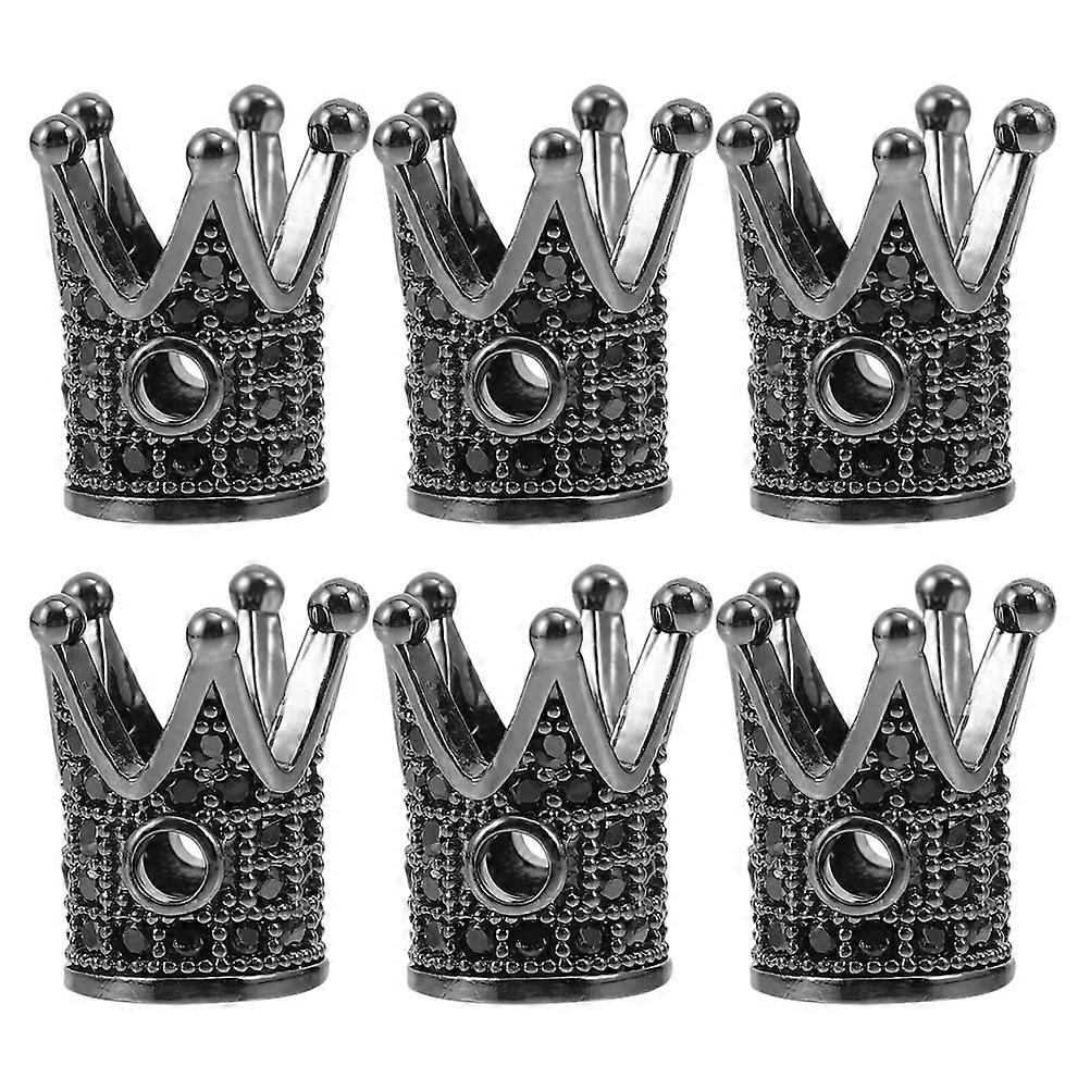Crown DIY Ornament 6Pcs Small Jewelry Craft Accessories Perfect For And DIY Enthusiasts In Black Color