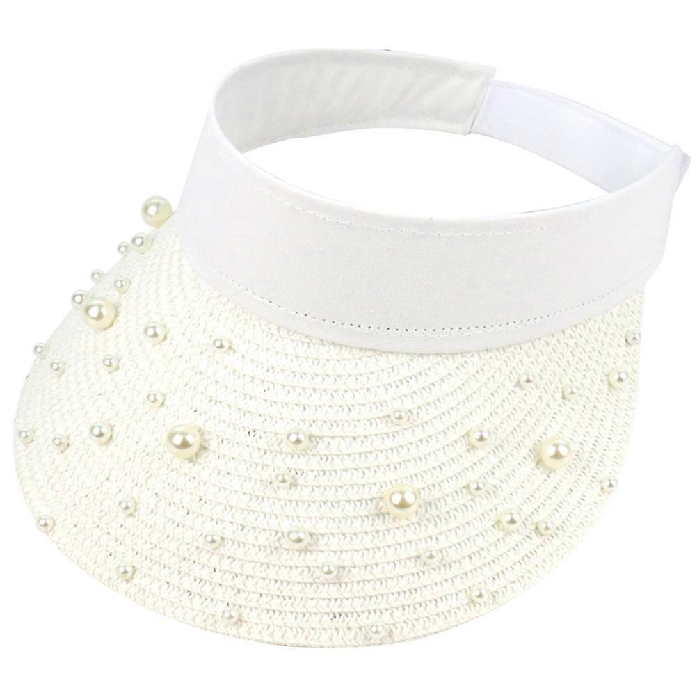 Sun Protection Hat 1Pcs Visor Shape Sunproof Hat White for Outdoor Walking Hiking Camping