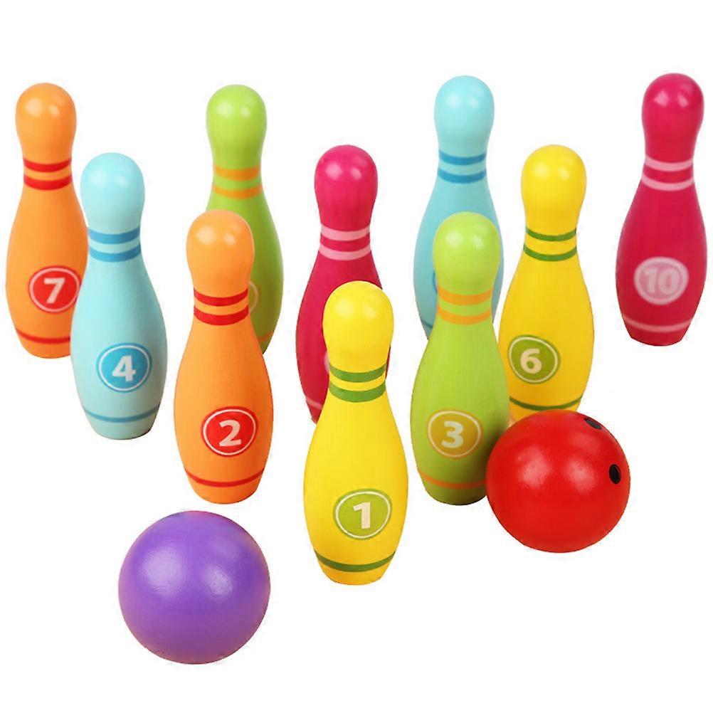 Durable Lightweight Wooden Bowling Kit for Family Fun, Ideal for Boys and All Ages