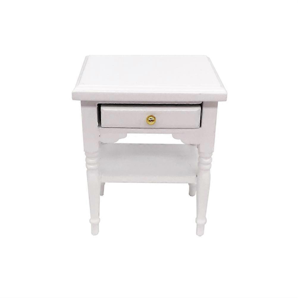 Miniature Dollhouse Bedside Table Furniture For House Decoration Crafted From Wood In 1Set