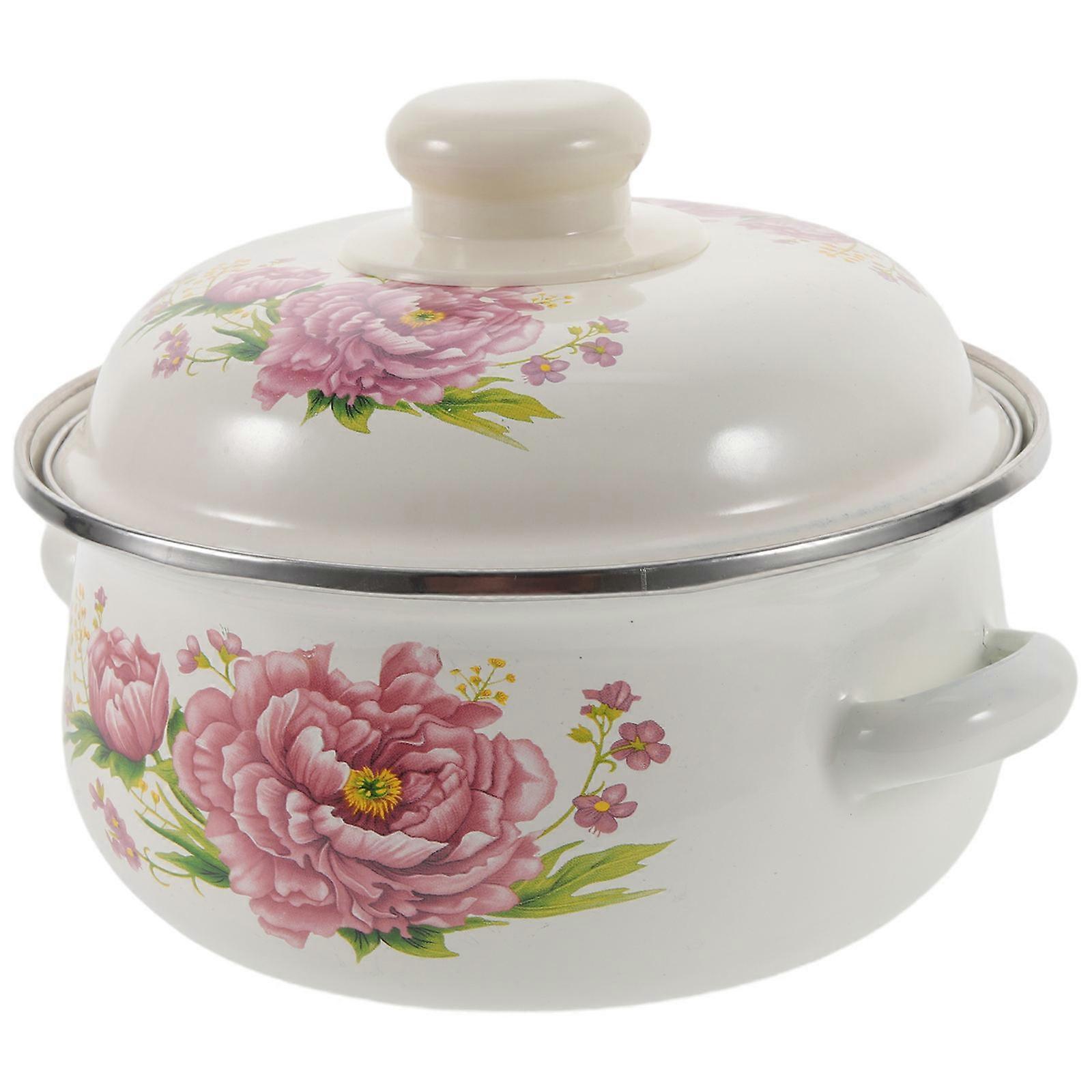 Thickened Enamel Soup Pot Stew Pot Household Soup Pot Generous Design 1Set For Festival Celebrations