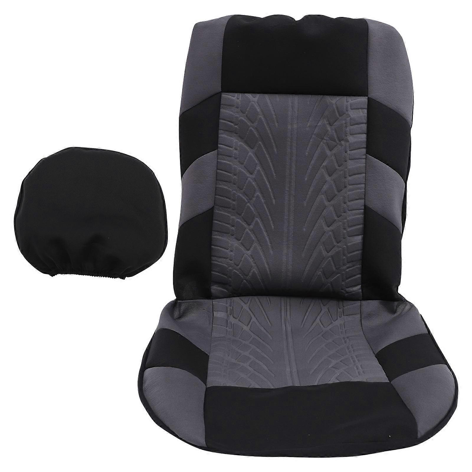 Universal Car Seat Cover Set 1 Set Smooth Surface Protective Style Designed For All Seasons 118X56CM Grey Breathable