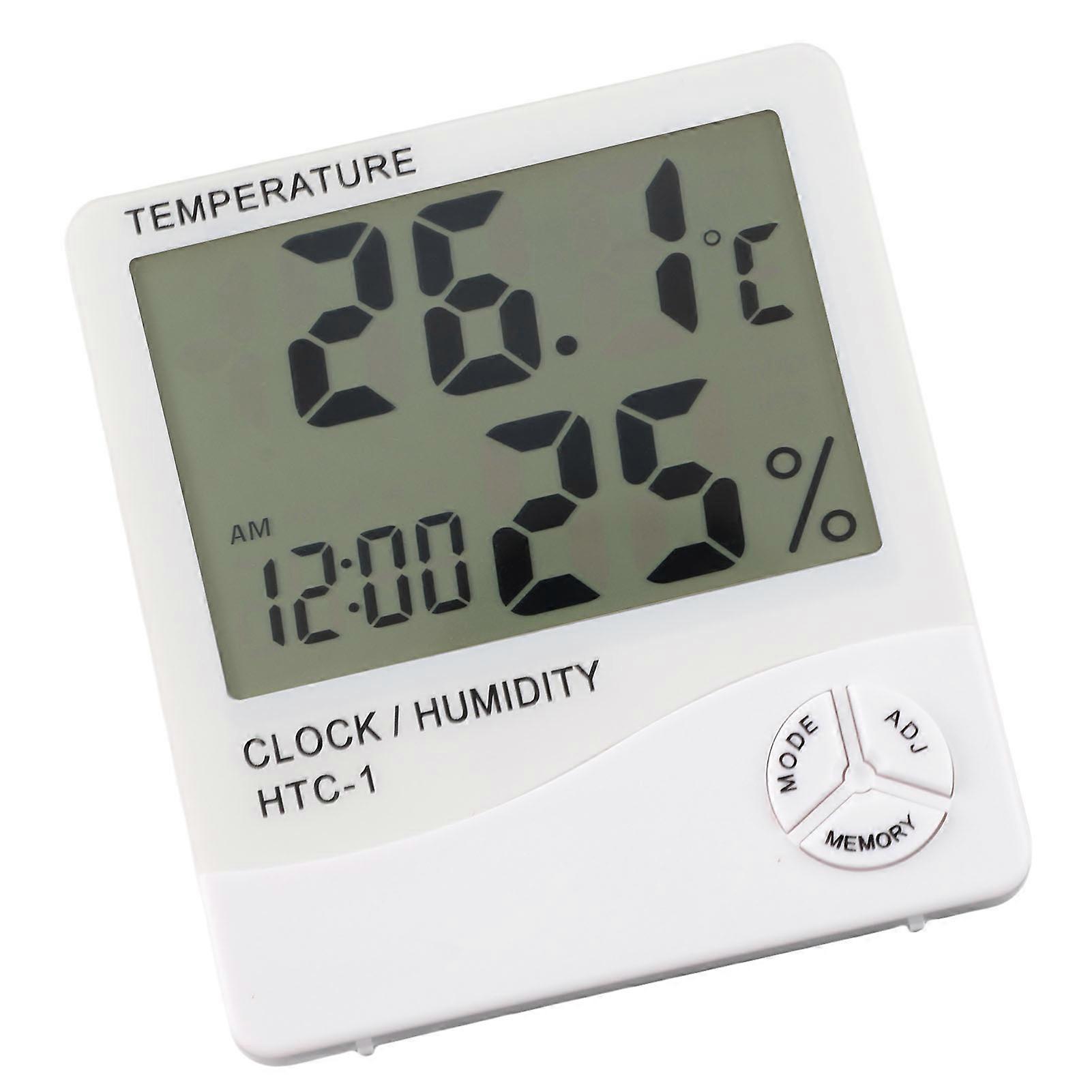 Electronic Temperature Humidity Meter Clock Digital Display Thermometer Hygrometer for Indoor 