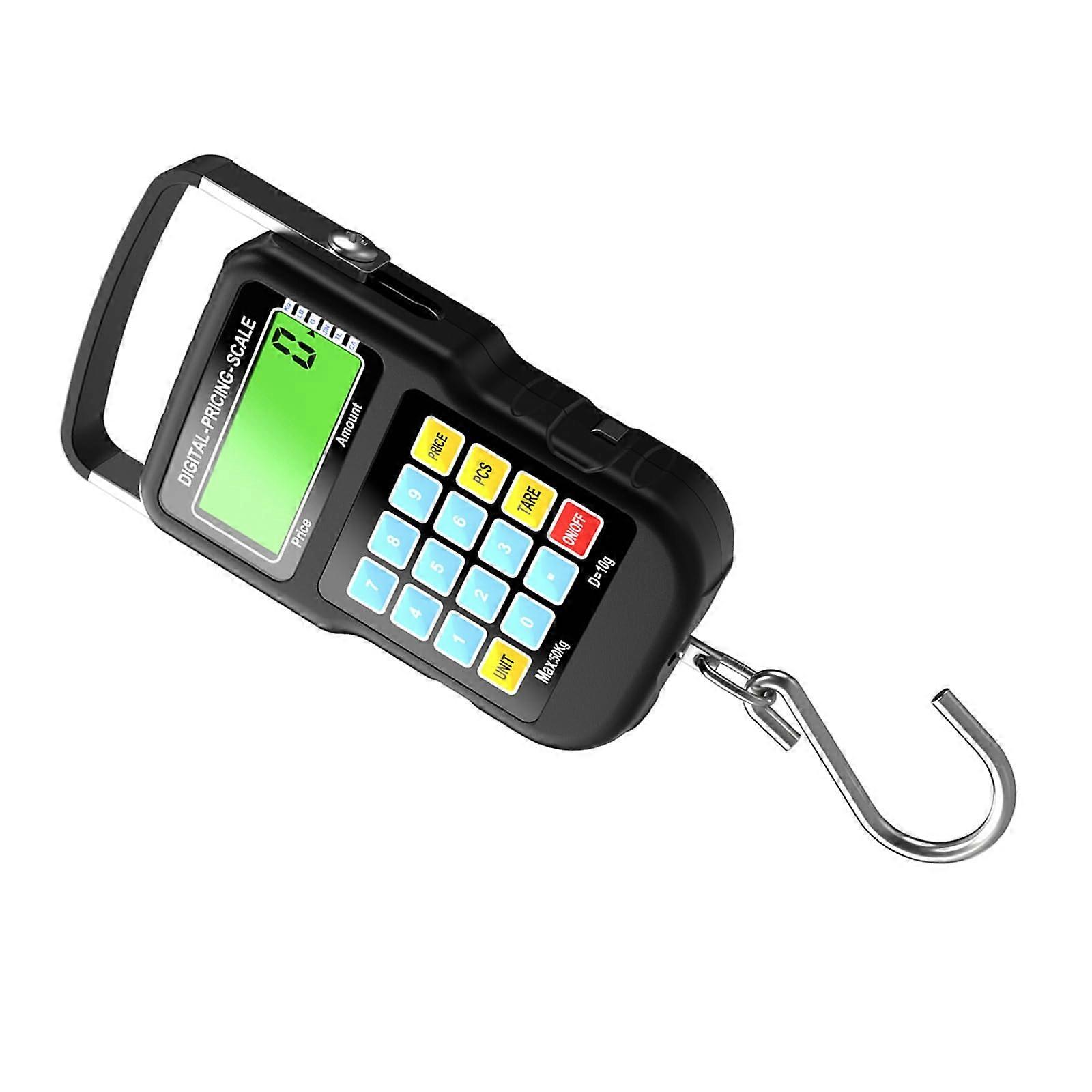 Digital Luggage Scale with LCD Backlight 50kg Portable Hanging Weight for Travel and Fishing
