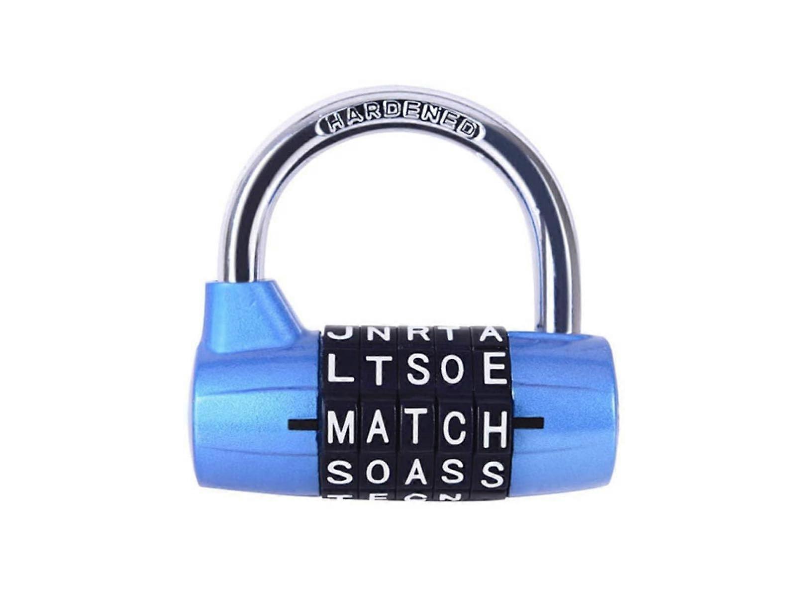 Combination Padlock 5 Digit Alphanumeric Lock for Fence, Gym Bag, Toolbox, and Suitcase - Blue Color