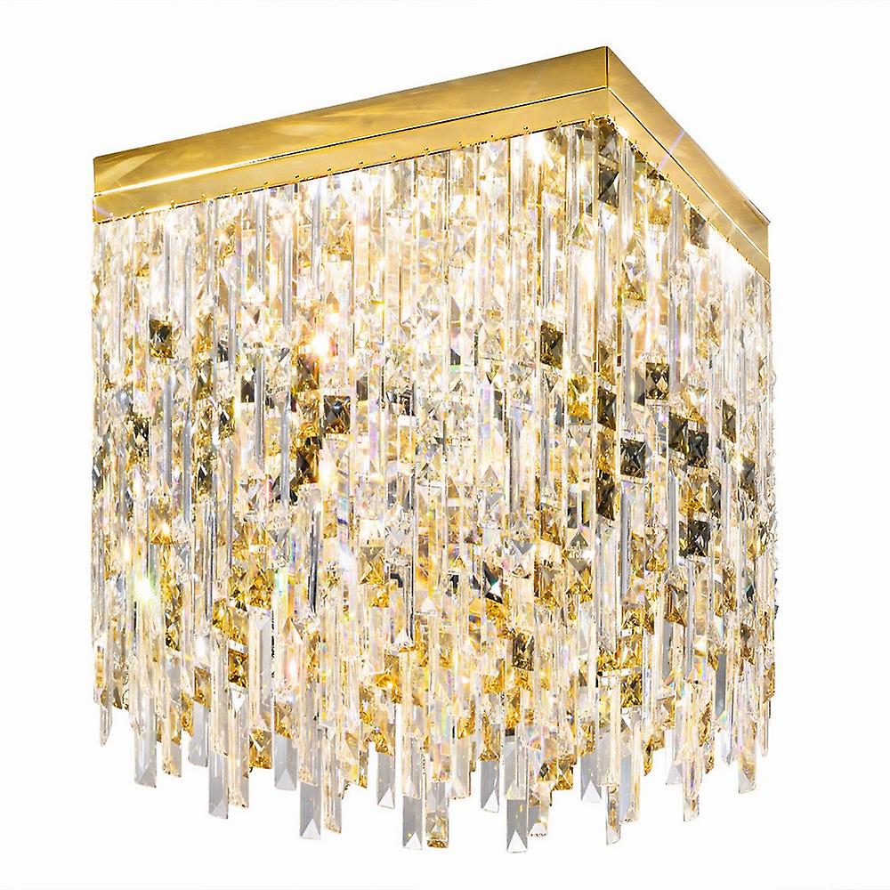 Prisma Designer Crystal Ceiling Light Polished Gold, 8x G9